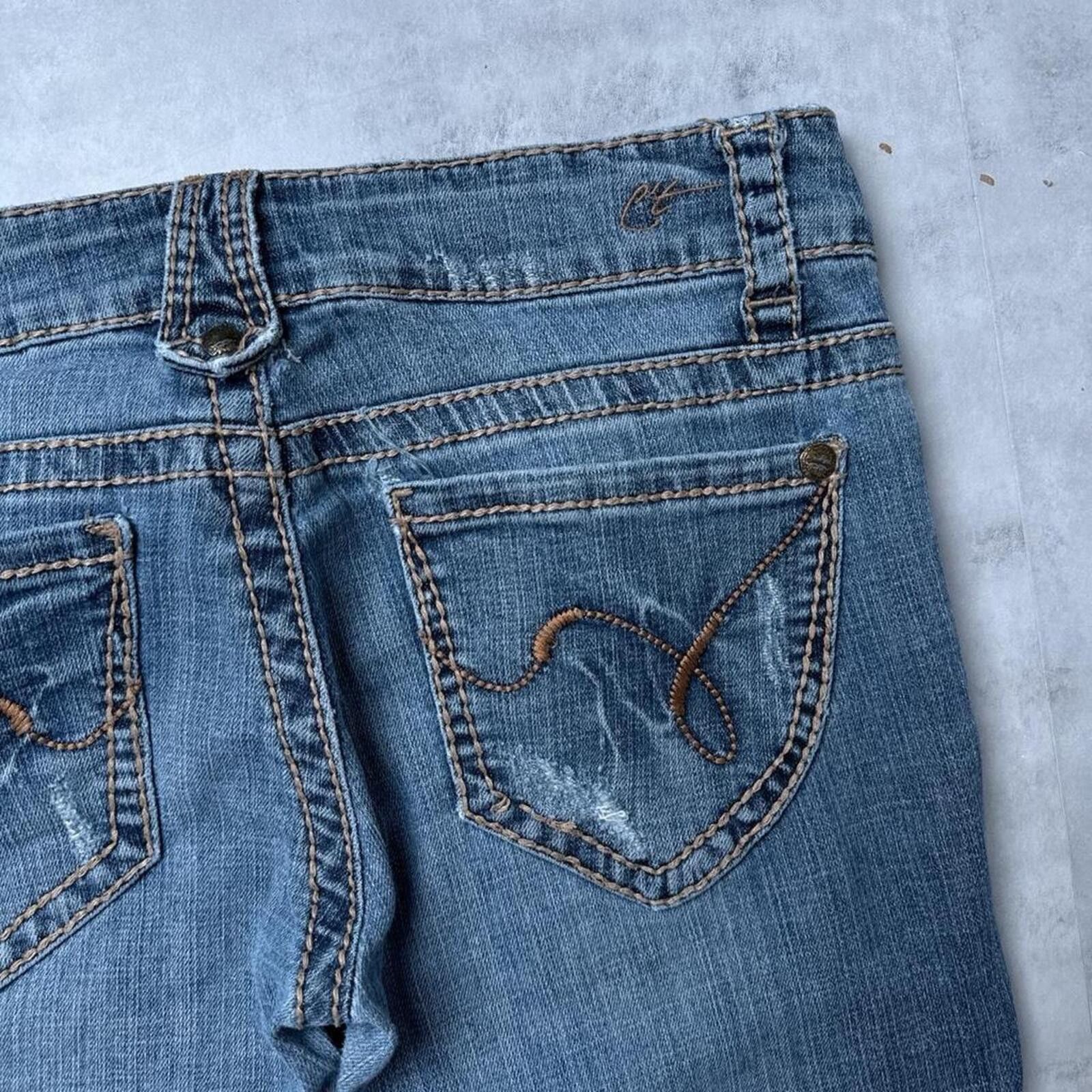 Other Y2K Cest Toi Flared distressed denim 00s jeans Size 30" / US 8 / IT 44 - 8 Thumbnail