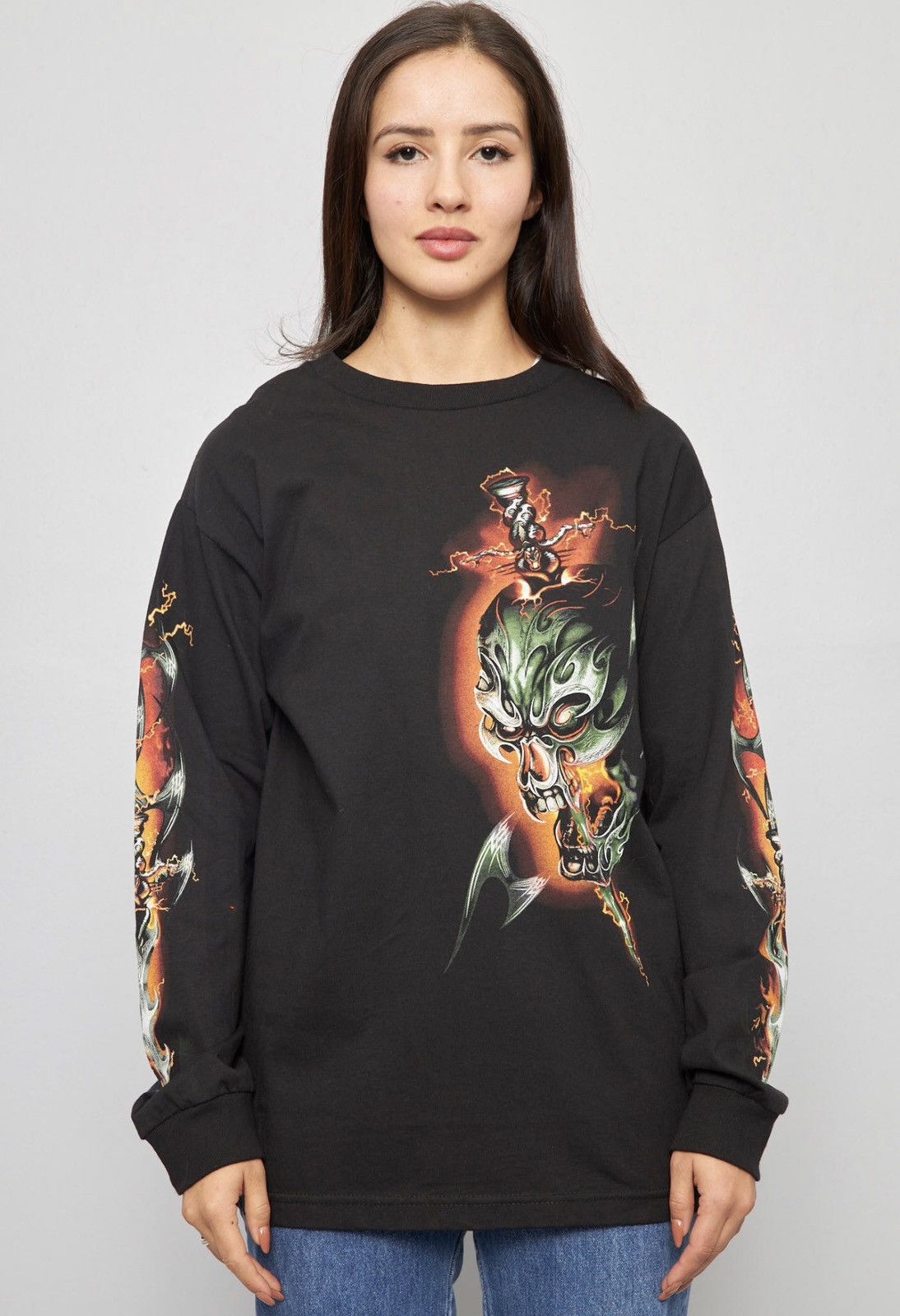Vintage 2008 Hot leather skulls long sleeve