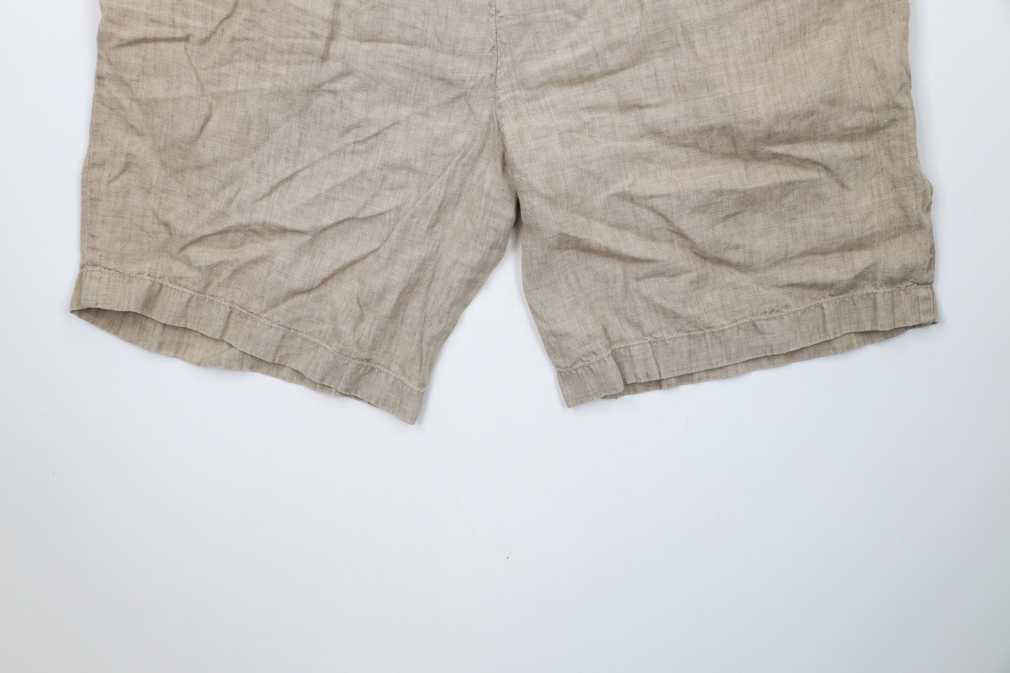 Nautica × Vintage Vintage Nautica Above Knee Linen Shorts Beige Brown Size US 35 - 12 Thumbnail