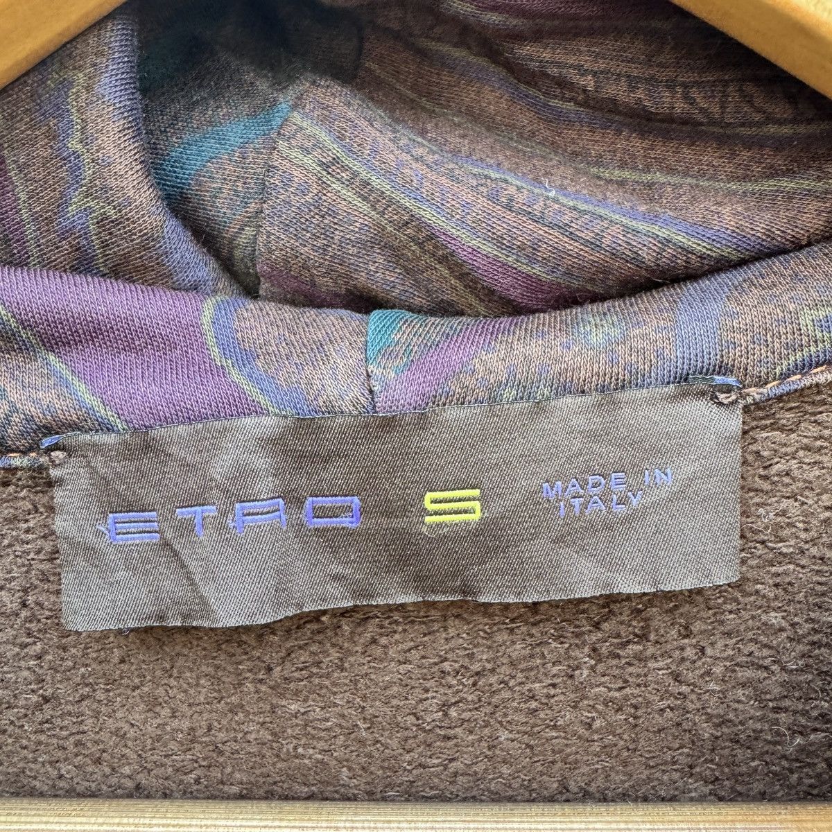 Etro Etro brown full-zip hoodie with purple paisley Size US M / EU 48-50 / 2 - 7 Thumbnail