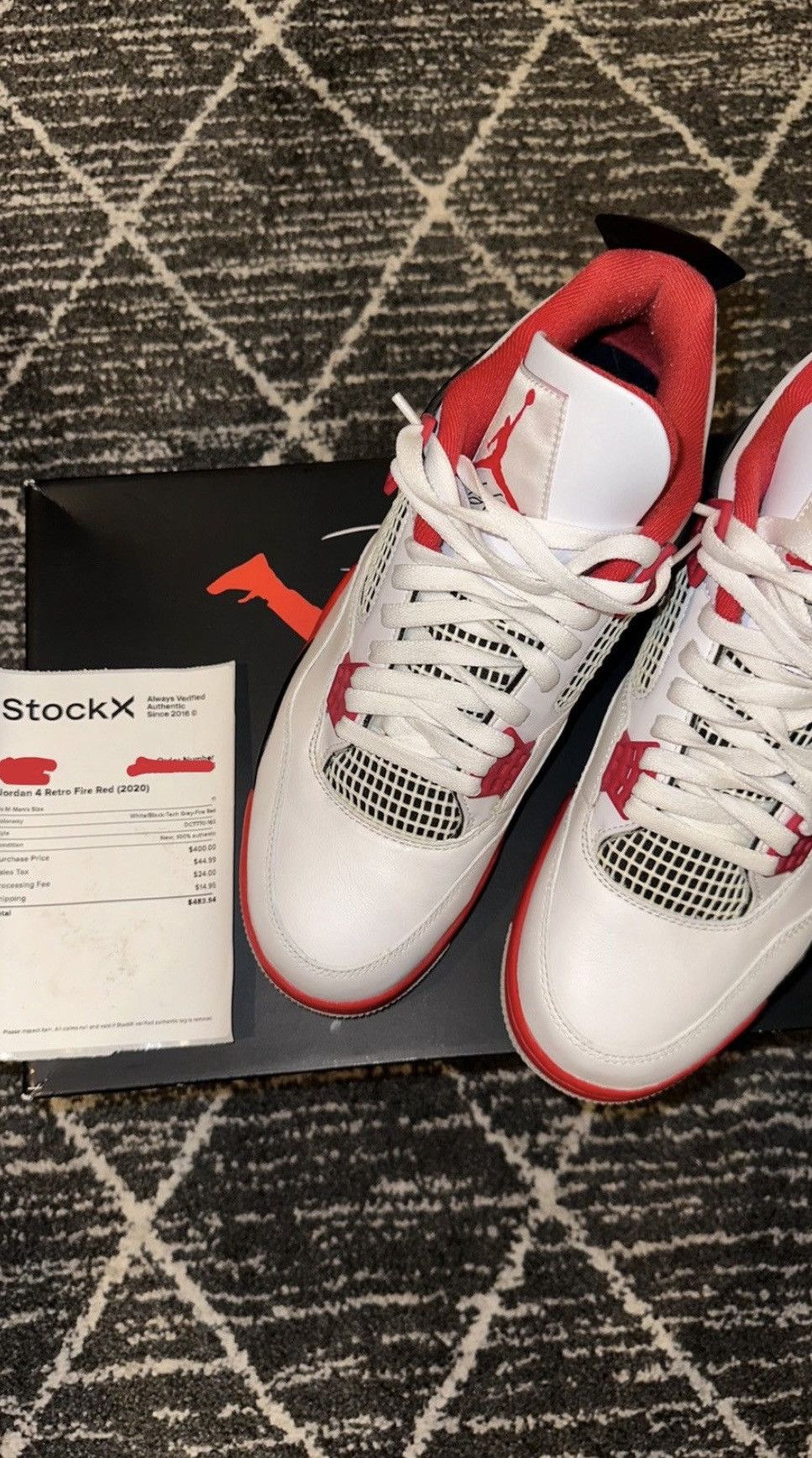 Jordan Brand Jordan 4 retro “OG Fire Red 2020” Size US 11 / EU 44 - 7 Thumbnail