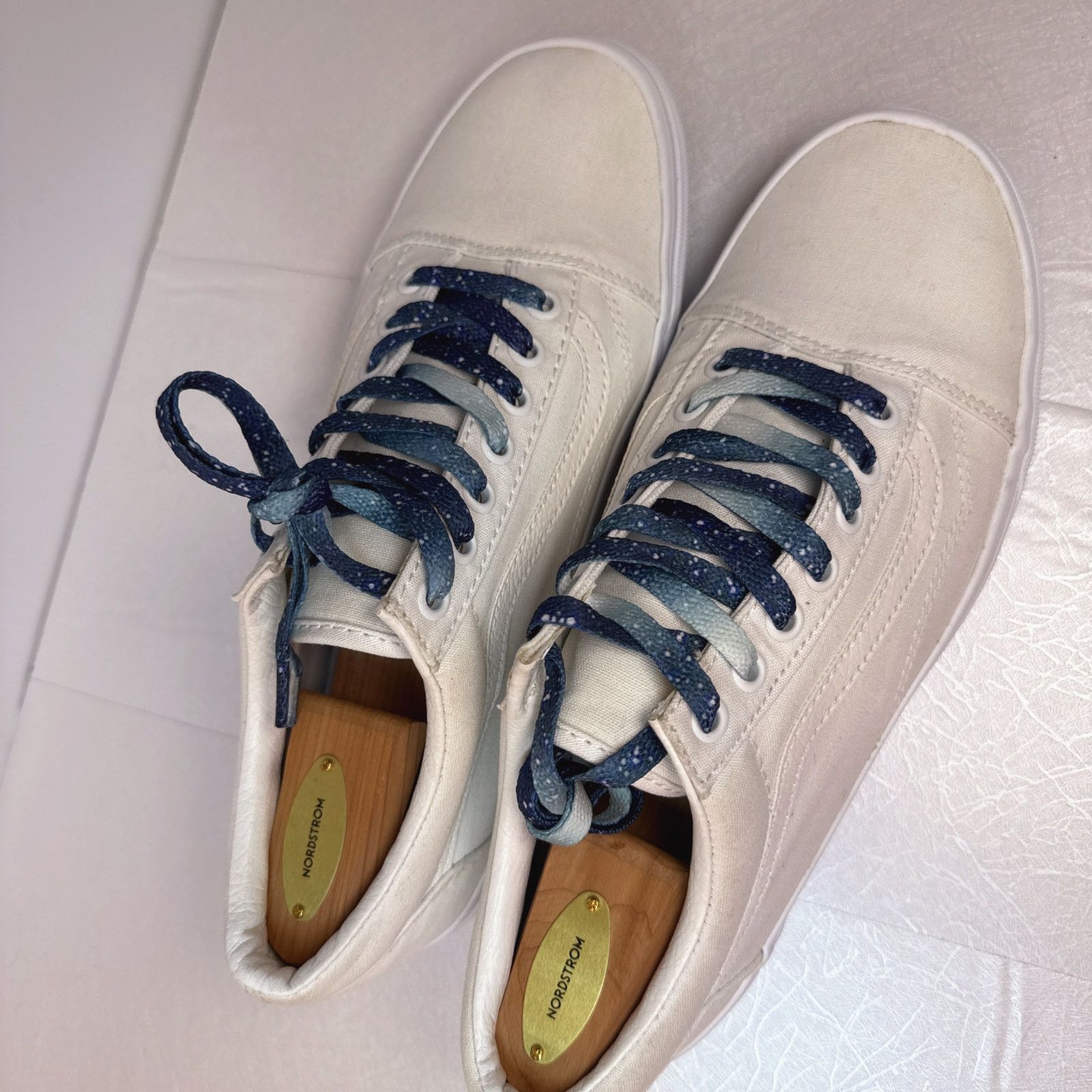 Vans Vans Old Skool White Canvas W/Blue Splatter LacesLow Top | 7 Size US 9 / EU 42 - 3 Thumbnail