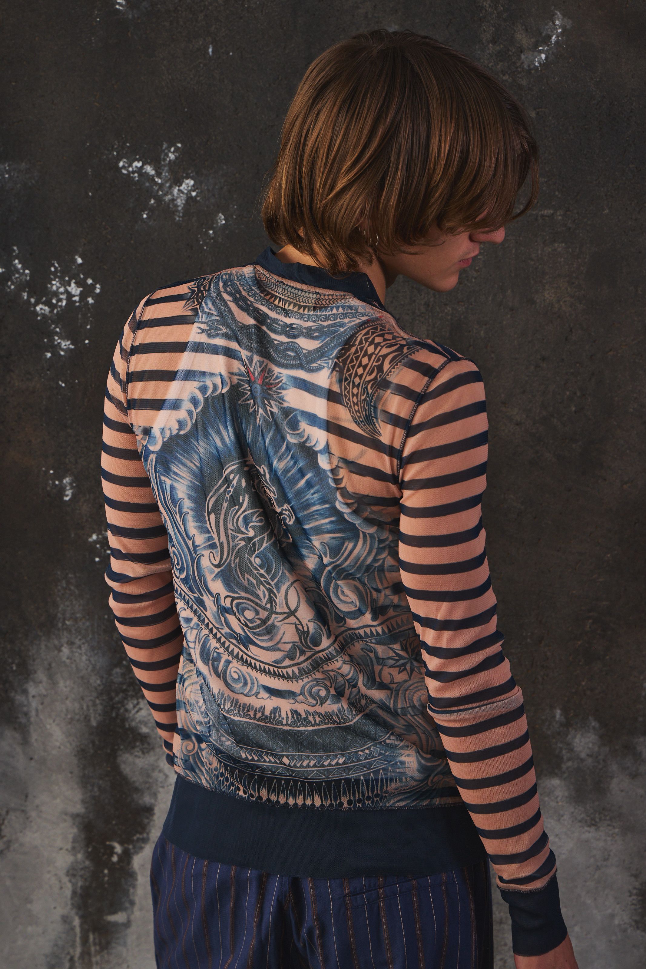 Jean Paul Gaultier Jean Paul Gaultier × LINDEX 2014 mesh printed Cardigan Size US M / EU 48-50 / 2 - 5 Thumbnail
