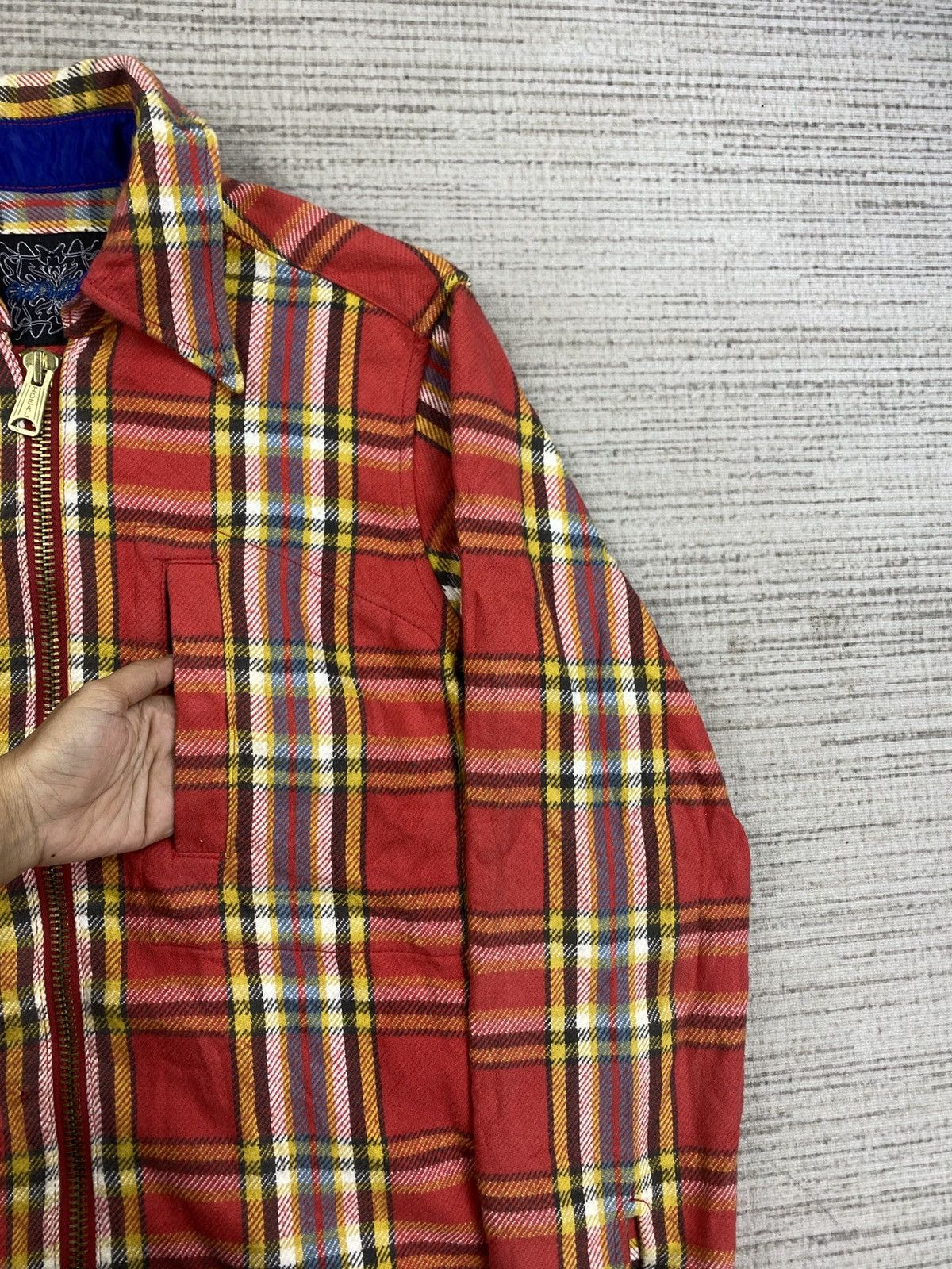 If Six Was Nine × Japanese Brand × Vintage Vintage Vel Vet Blue Red Checked Flannel Jacket Size US M / EU 48-50 / 2 - 7 Thumbnail