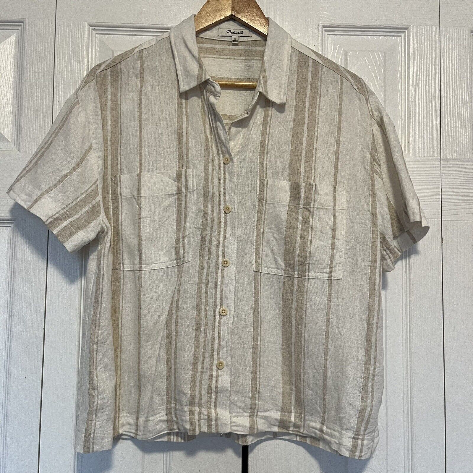 Madewell Madewell Linen Blend Short Sleeve Button Shirt Medium Size M / US 6-8 / IT 42-44 - 1 Thumbnail