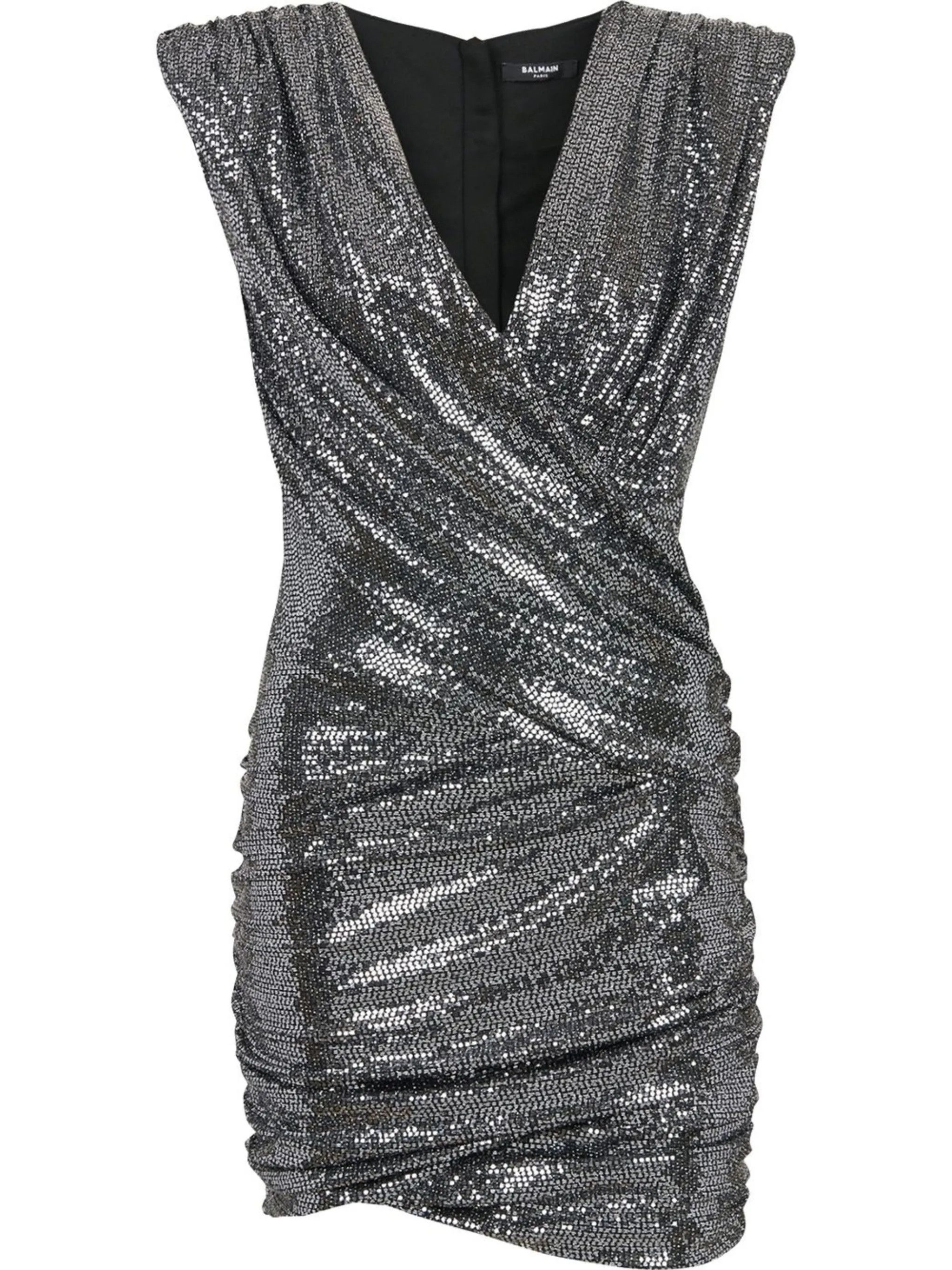 Balmain o1y0525 Short Mini Dress in Silver Size M / US 6-8 / IT 42-44 - 1 Thumbnail