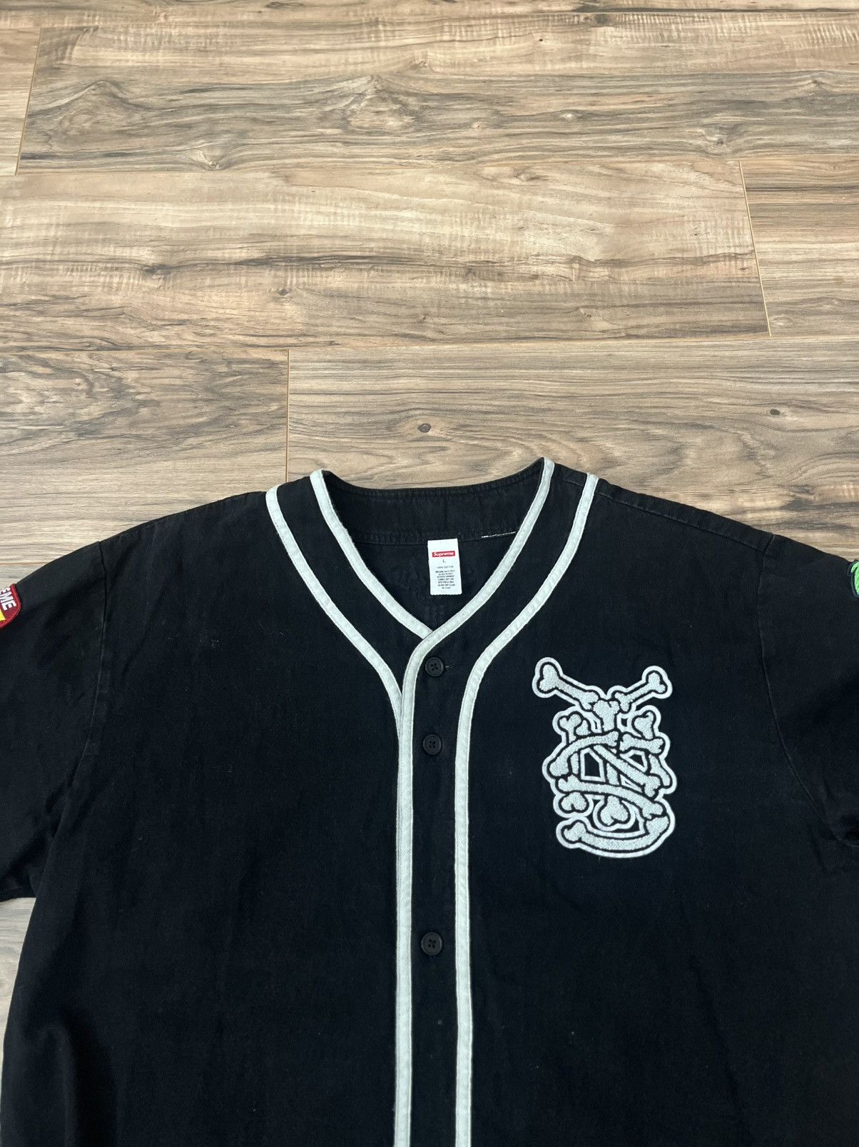 Supreme Supreme Patches Denim Baseball Jersey Size US L / EU 52-54 / 3 - 18 Thumbnail