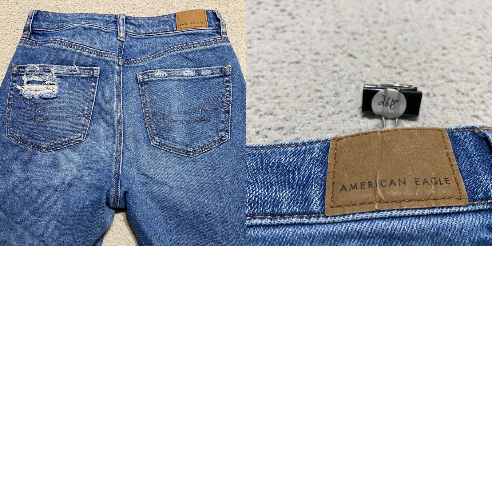 American Eagle Outfitters American Eagle Outfitters Mom Jeans Womens Size 2 Blue Denim Medium Wash Distressed Raw Hem 90s Grunge Retro Size 26" / US 2 / IT 38 - 9 Thumbnail