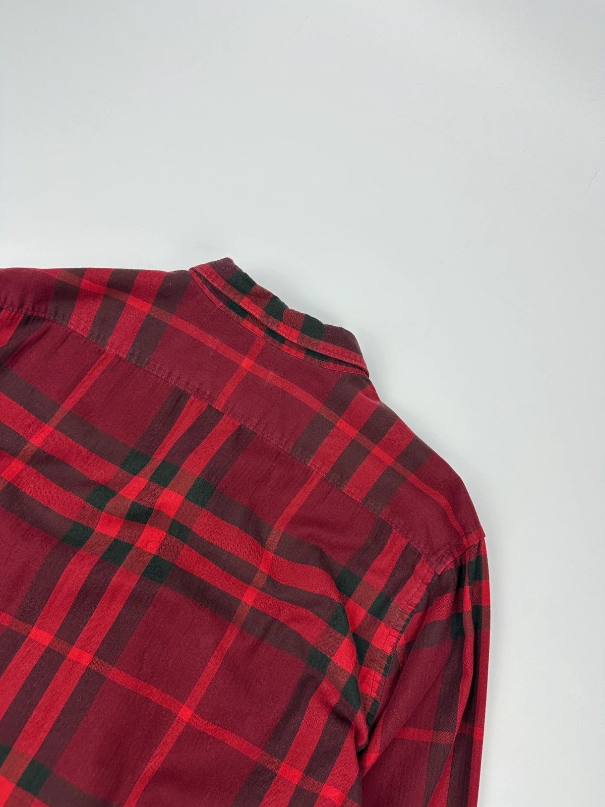 Burberry Burberry 00’s Red & Black Checkered Tartan Longsleeves Shirt Size US L / EU 52-54 / 3 - 6 Thumbnail
