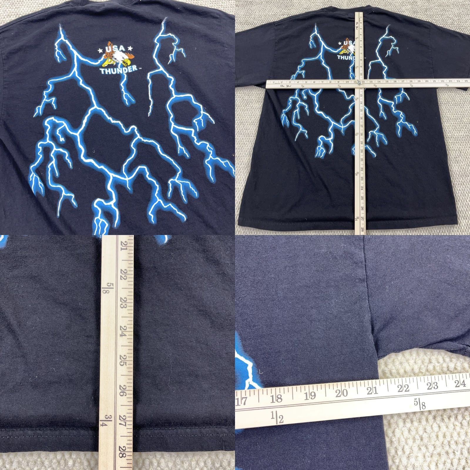 Vintage VINTAGE Thunder Sportswear Shirt Men XL Black Thunder Lightning Motorcycle Biker Wolf 80s 90s Retro Graphic Print Skull Logo Size US XL / EU 56 / 4 - 8 Thumbnail