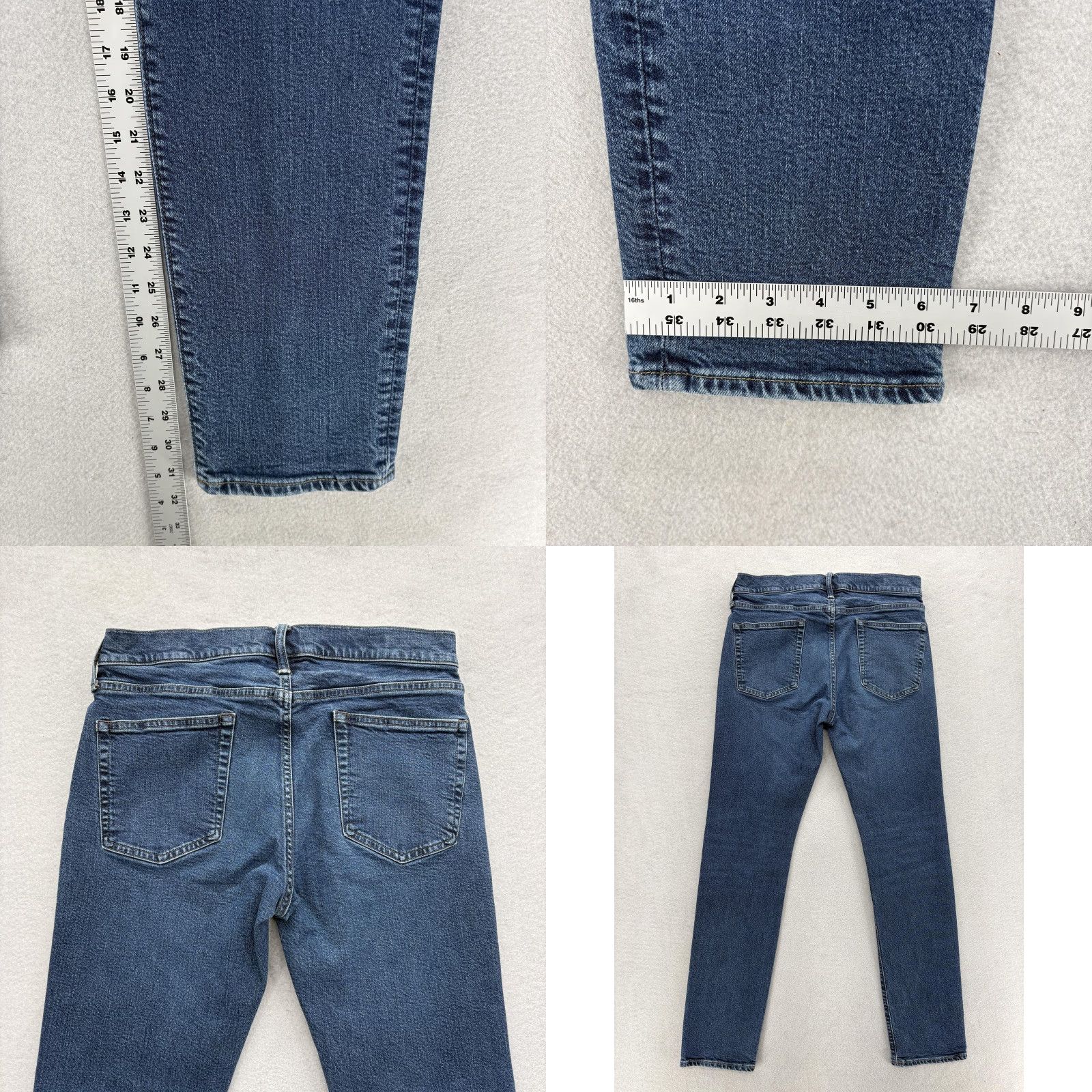 J.Crew J.CREW 484 Stretch Jeans Mens 31x32 Slim Tapered Denim Five Pocket Blue Med Wash Casual Pants Size US 31 - 8 Thumbnail
