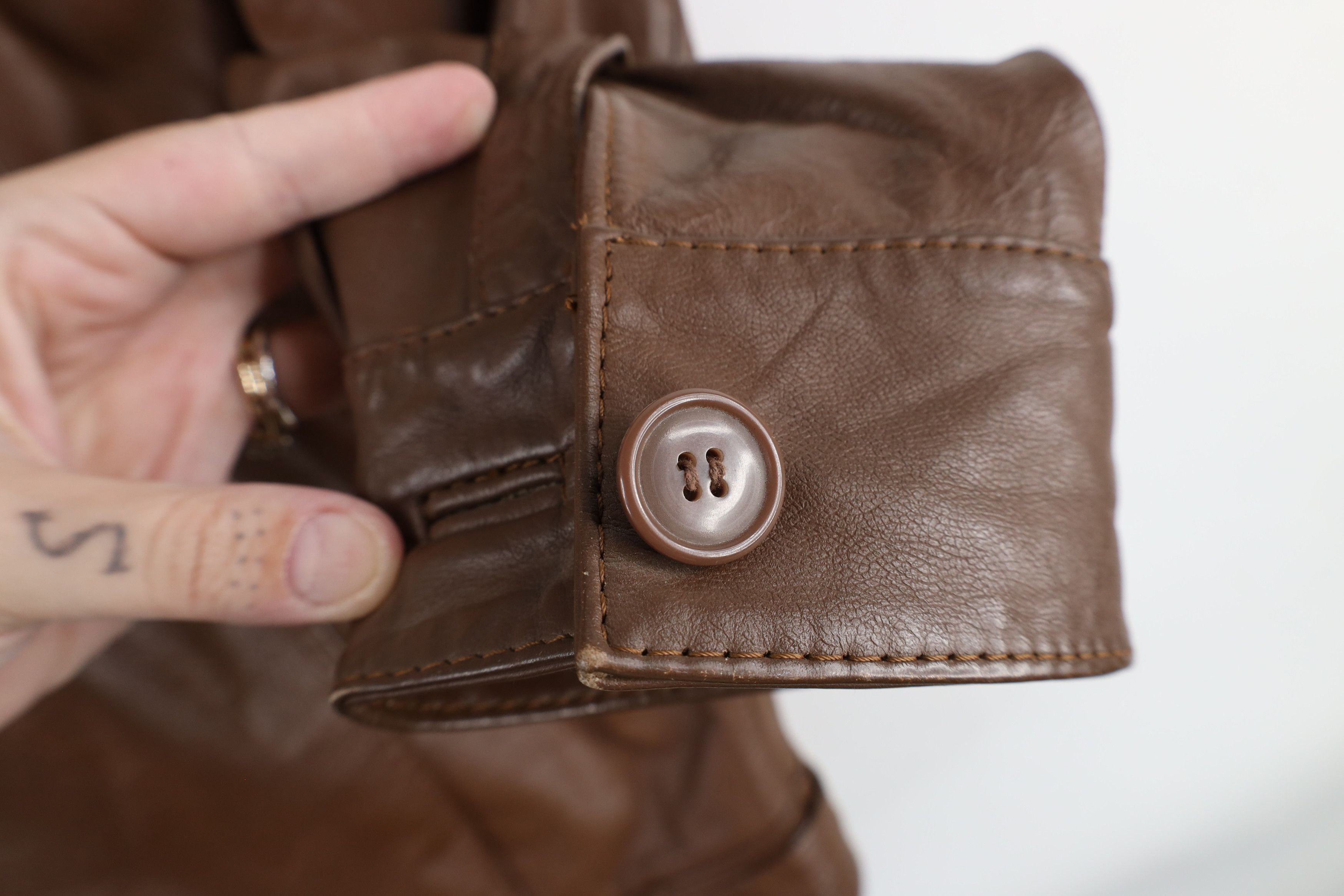 Vintage Vintage 70s Streetwear Lined Leather Bomber Jacket Brown Size US L / EU 52-54 / 3 - 4 Thumbnail