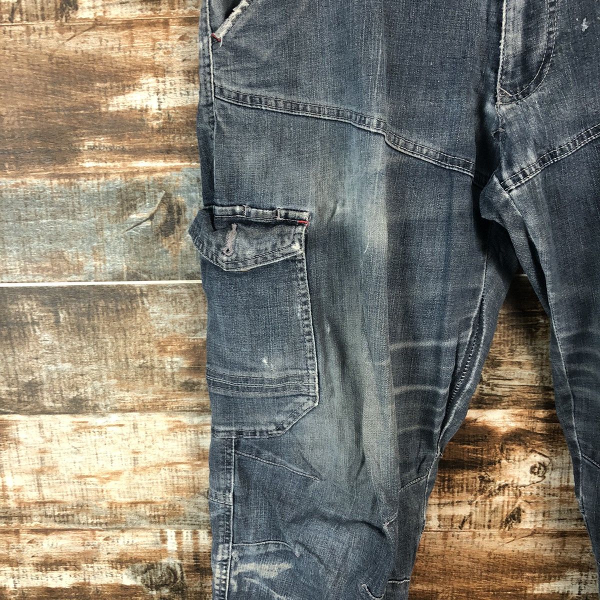 Japanese Brand Field Core Blue Distressed Denim Pants #A2106 Size US 32 / EU 48 - 9 Thumbnail