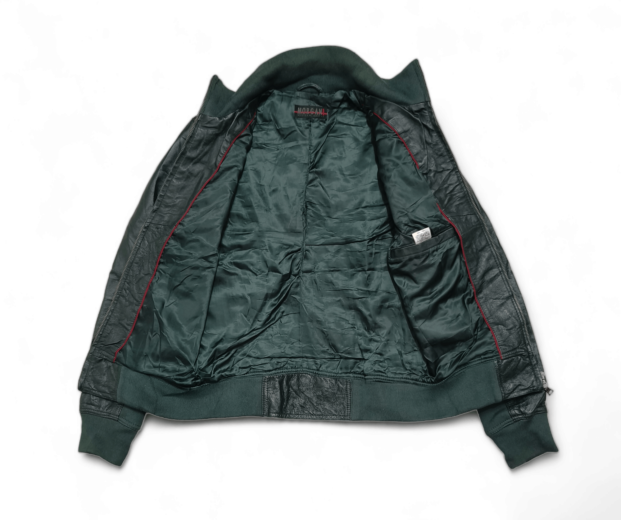 Morgan Homme Vintage Y2K Women's MORGAN DE TOI HOMME Green Leather Jacket Size M / US 6-8 / IT 42-44 - 3 Thumbnail