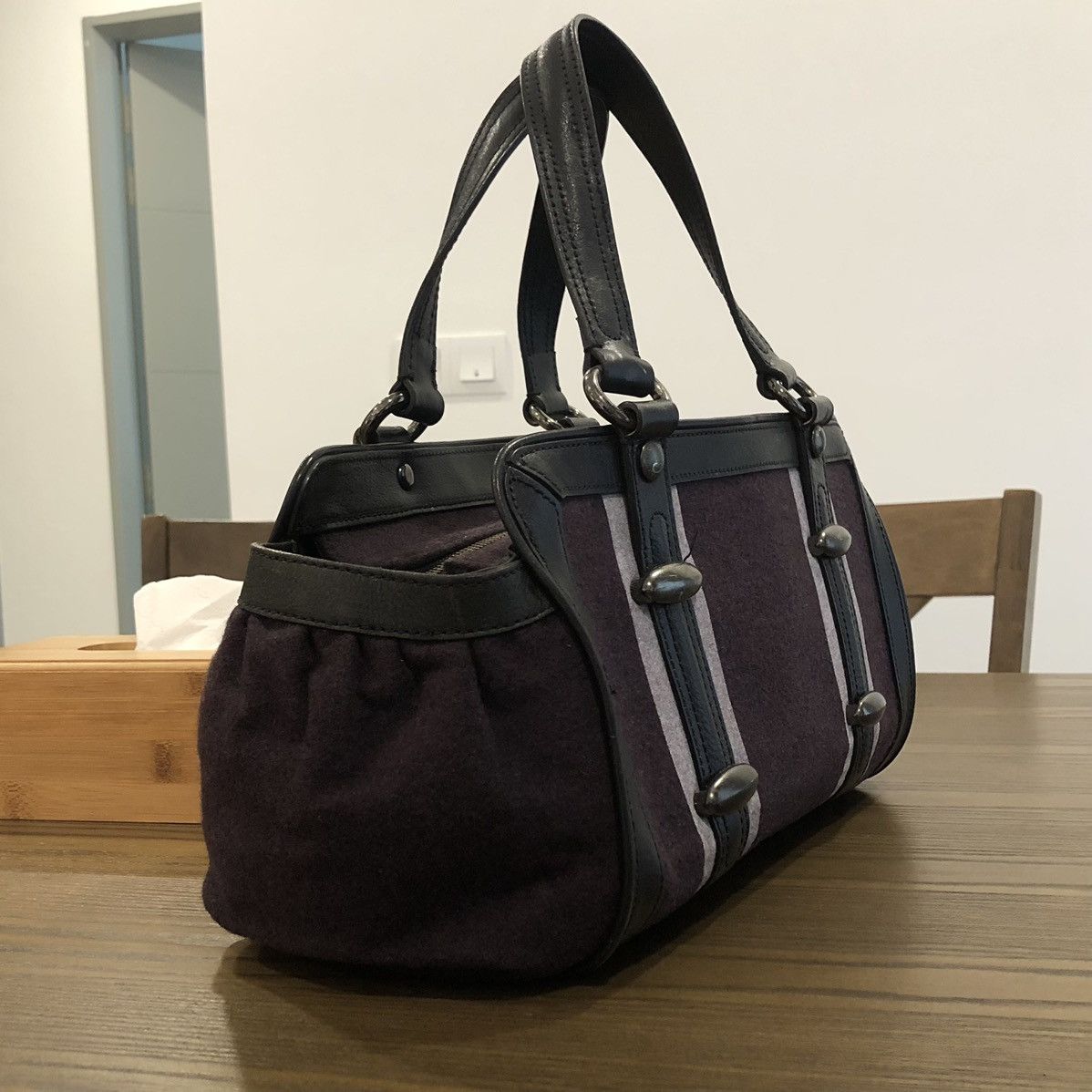 Burberry Burberry Purple Shoulder Bags for Wool Exterior Women Size ONE SIZE - 7 Thumbnail