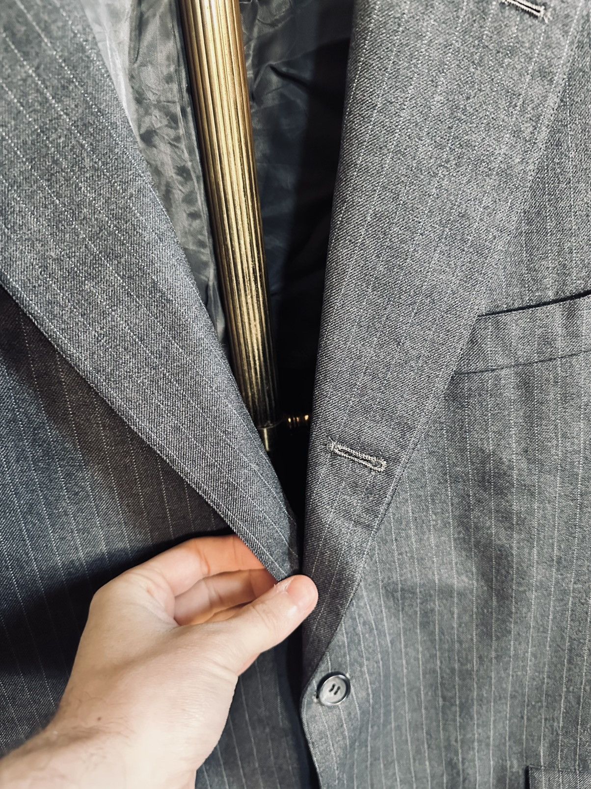 Brooks Brothers Early vintage gray pinstriped all wool blazer jacket Size 40R - 3 Thumbnail