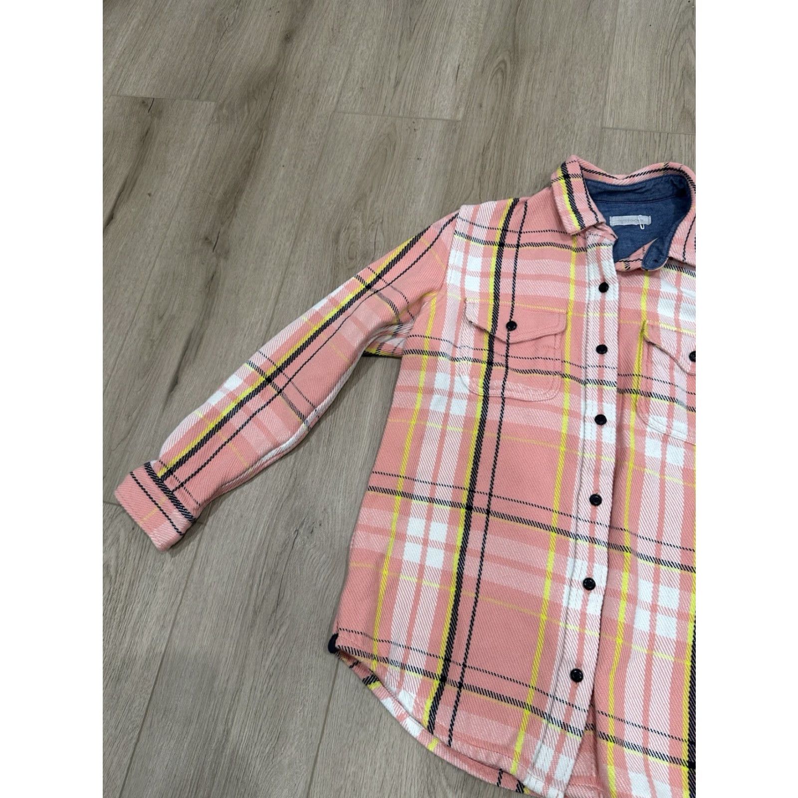 Outerknown Outerknown Plaid Shirt Pink Coral Womens XS/S Heavy Twill Organic Cotton Button-Up Casual Travel Regular Size Size XS / US 0-2 / IT 36-38 - 4 Thumbnail
