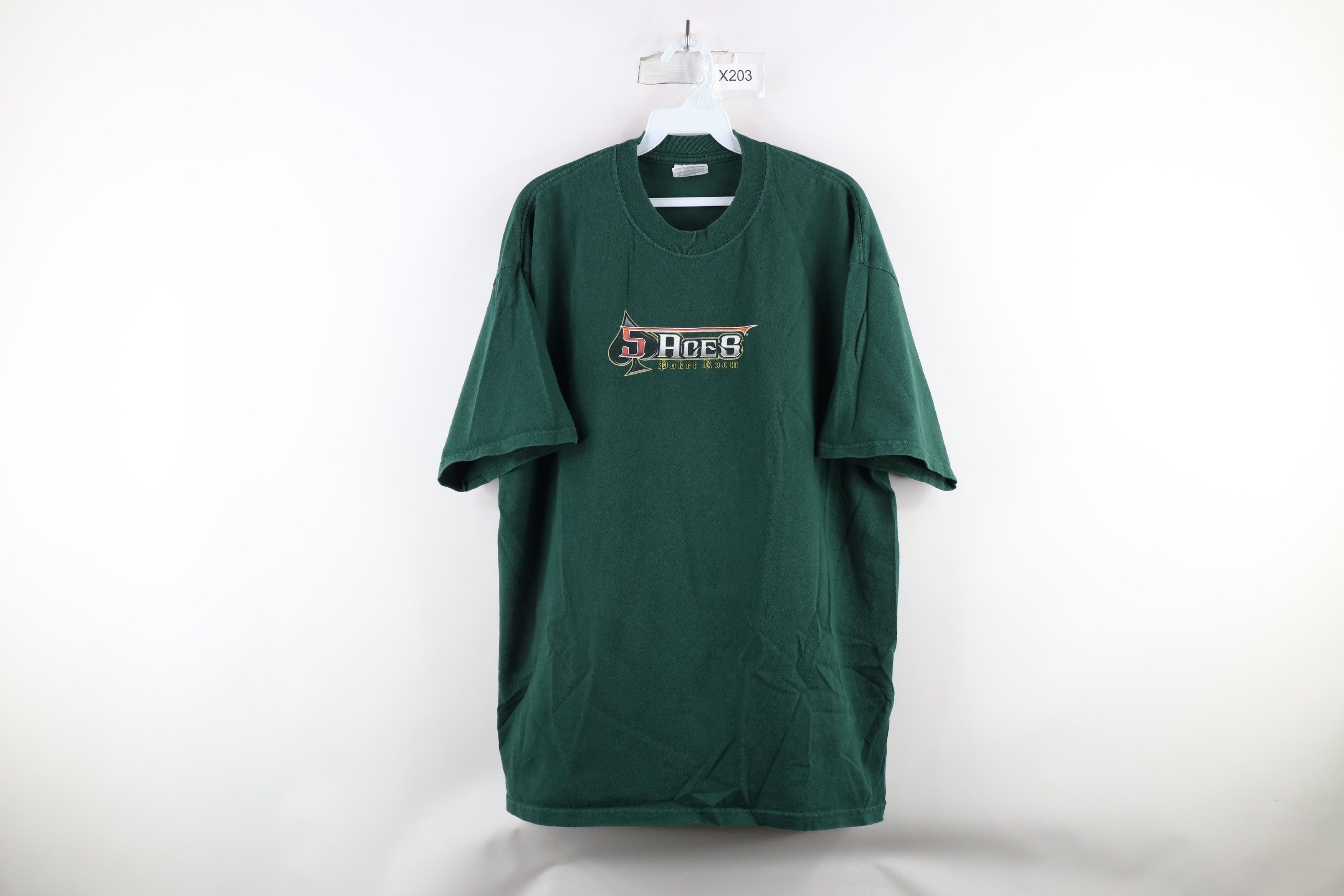 Vintage Vintage Y2K 2004 Out 5 Aces Poker Room Gambling T-Shirt Size US XL / EU 56 / 4 - 1 Thumbnail