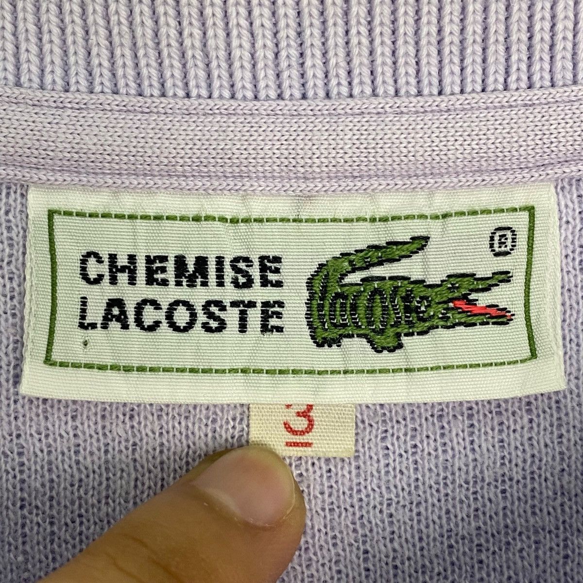 Vintage Vintage 90s Lacoste Sweatshirt Collar Button Soft Purple M Size US M / EU 48-50 / 2 - 6 Thumbnail
