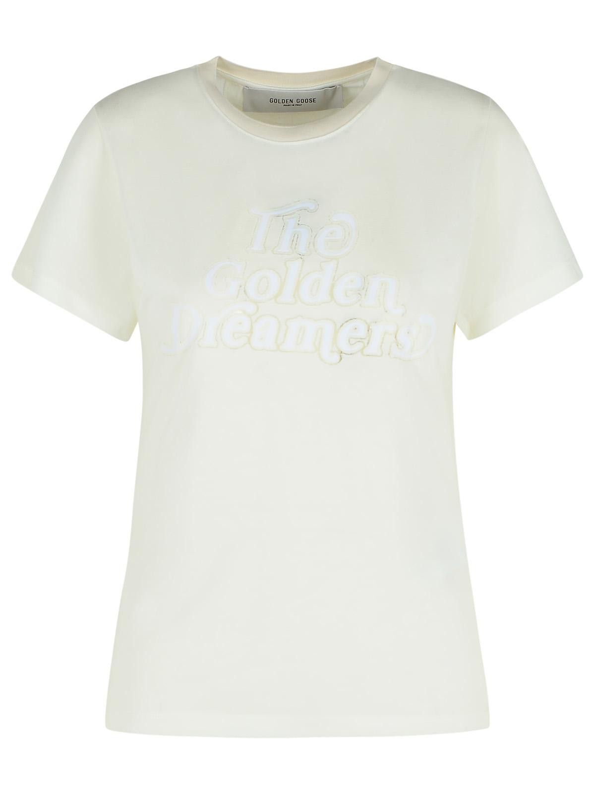 Golden Goose GOLDEN GOOSE White Viscose Blend T-Shirt Size S / US 4 / IT 40 - 1 Thumbnail