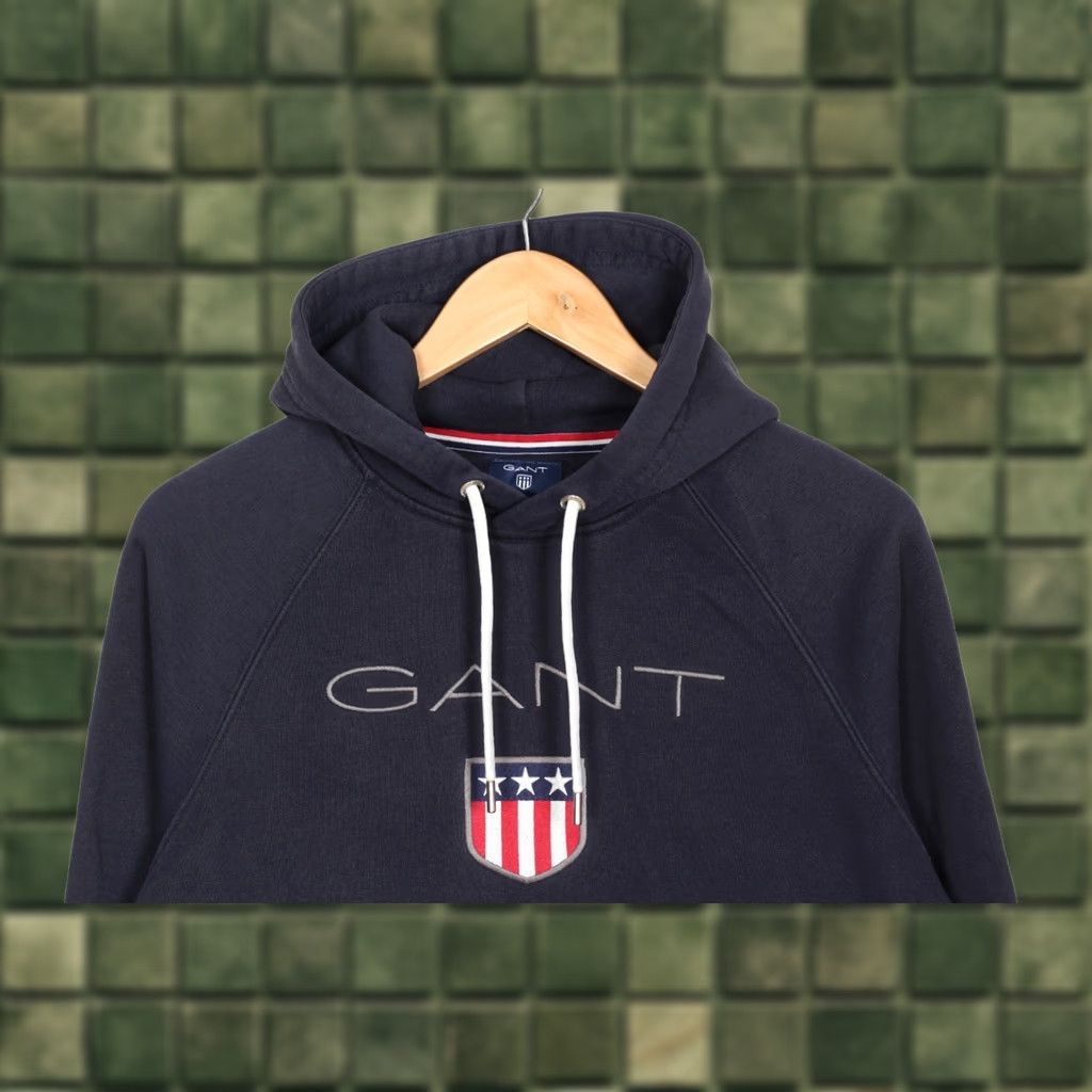Gant GANT Graphic Logo Pullover Hoodie Sweatshirt Men Size M VR3545 Blue Logo Pullover Hooded Sweatshirt Mens M Blue Graphic Logo Pullover Hoodie Size US M / EU 48-50 / 2 - 1 Thumbnail