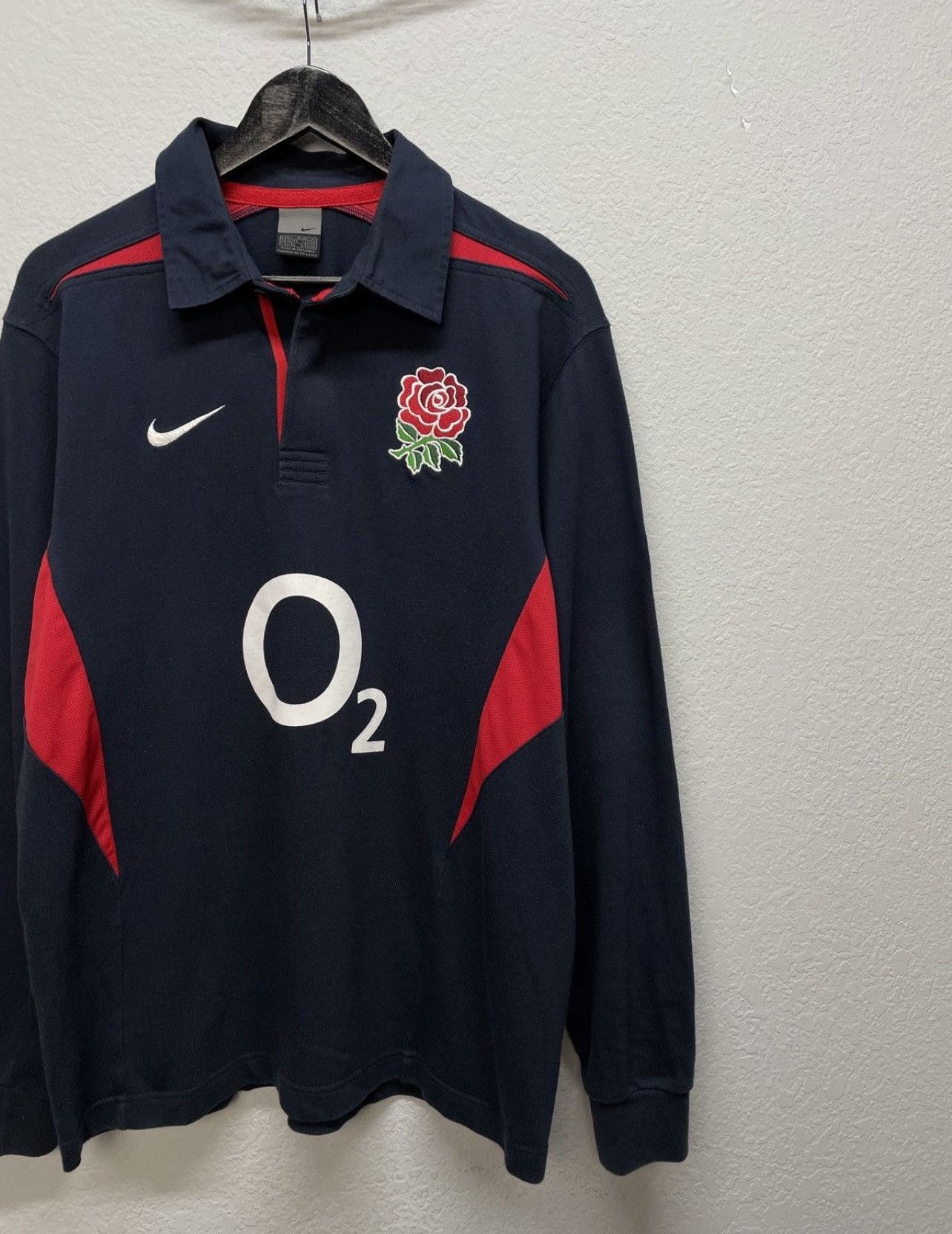 Vintage Vintage Y2K Nike England World Cup 2003 Rugby Polo Longsleve Size US L / EU 52-54 / 3 - 4 Thumbnail