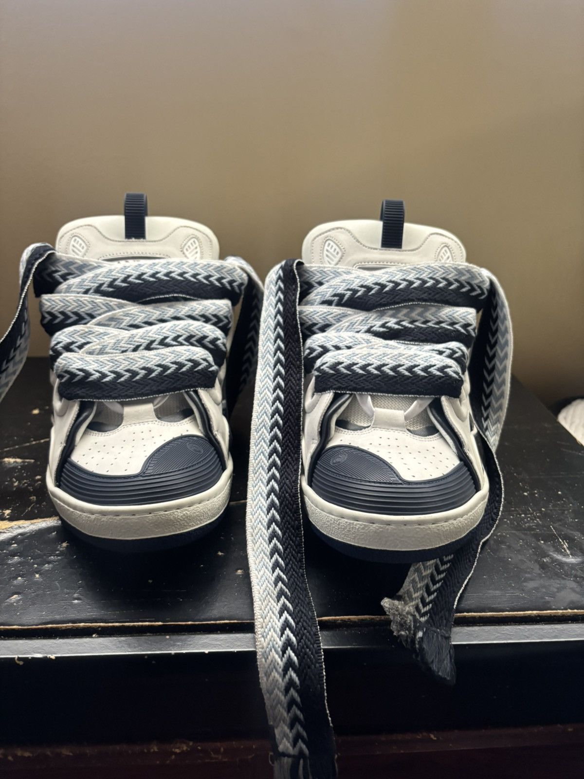Lanvin Lanvin Curb Sneakers 'White Navy Blue' Size US 11.5 / EU 44-45 - 3 Thumbnail