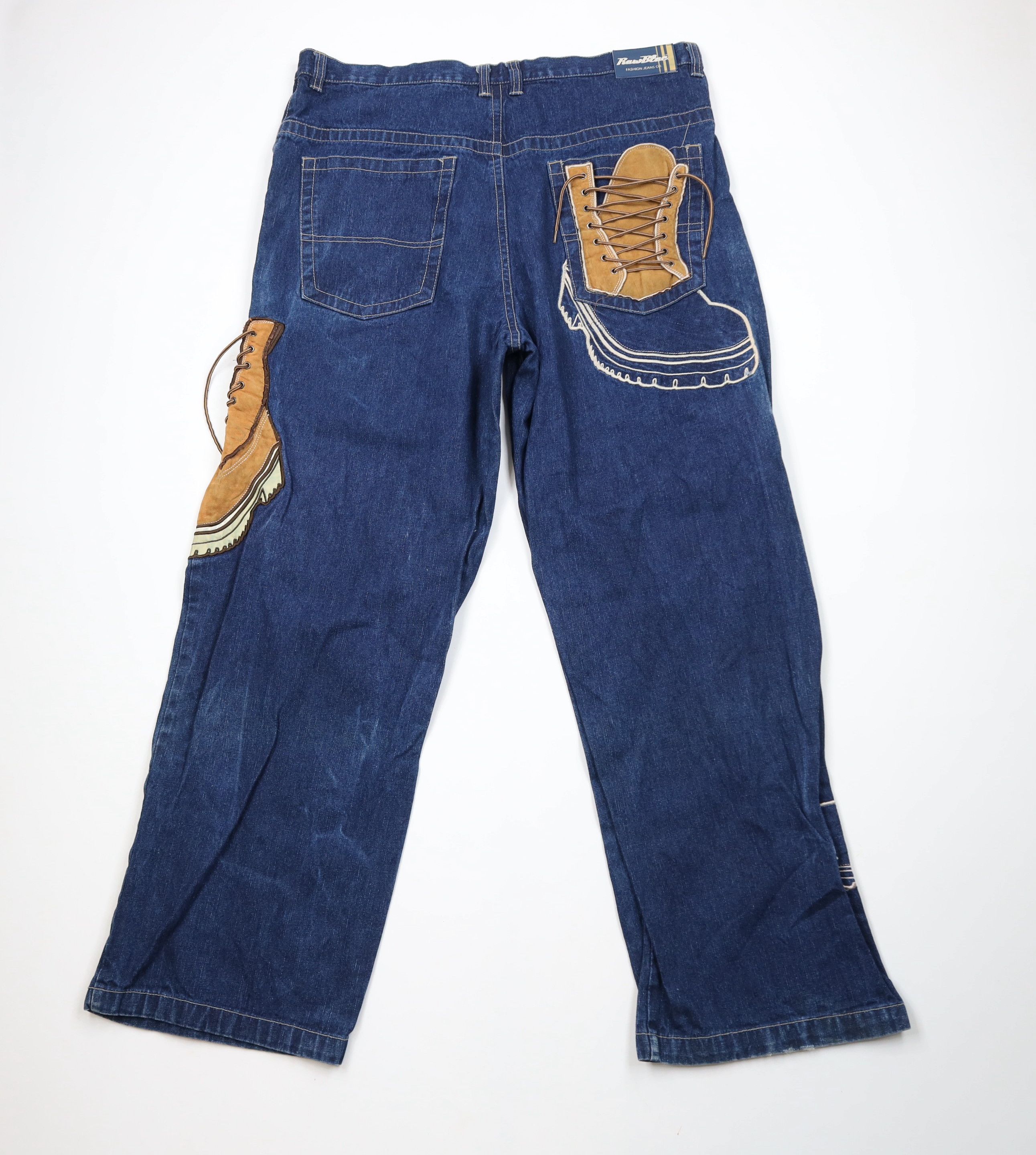 Vintage Vintage 90s Y2K Streetwear Wide Leg Boot Denim Jeans Blue Size US 42 / EU 58 - 11 Thumbnail