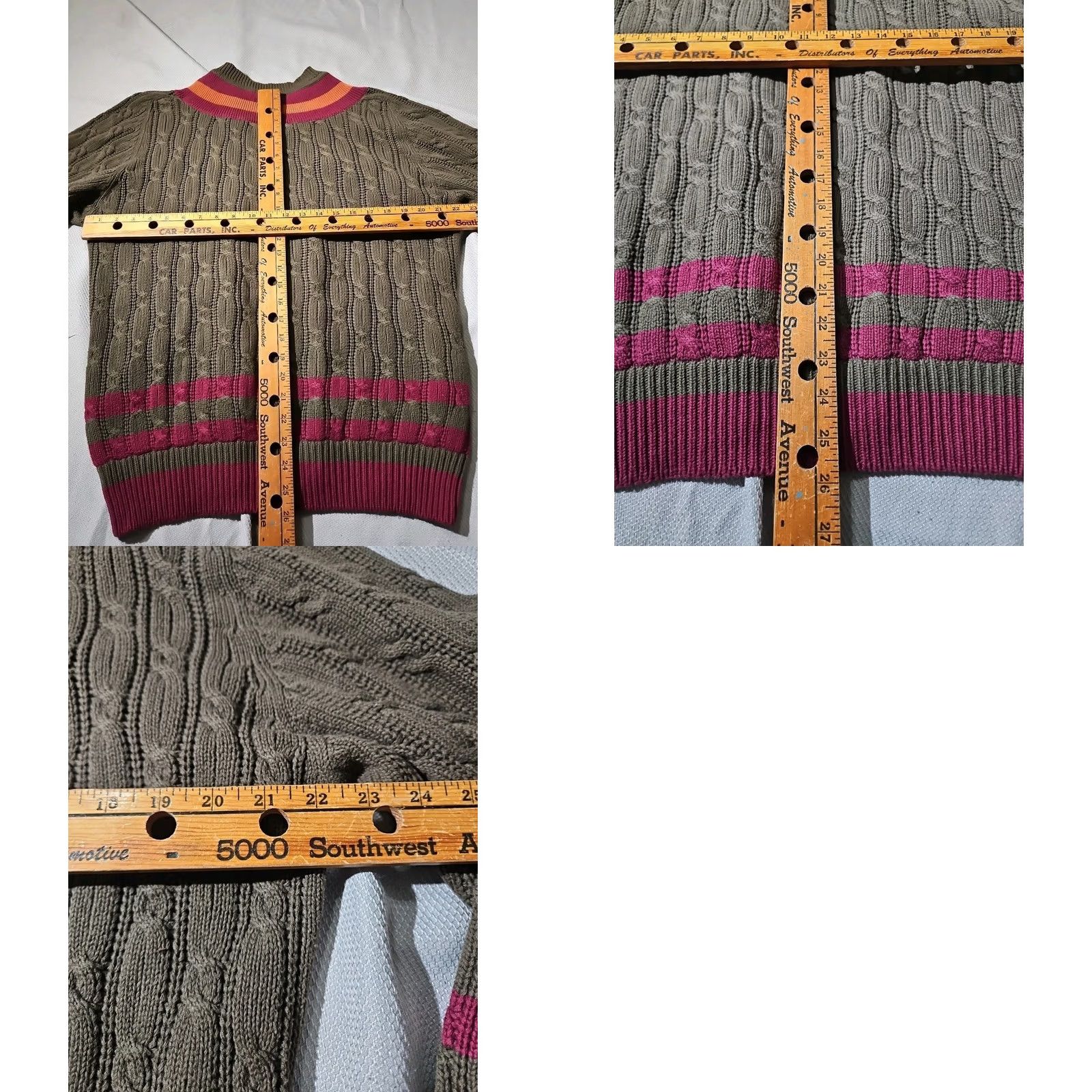Gant VINTAGE GANT Sweater Mens Large Green Cable-Knit Fisherman 90s Size US L / EU 52-54 / 3 - 8 Thumbnail