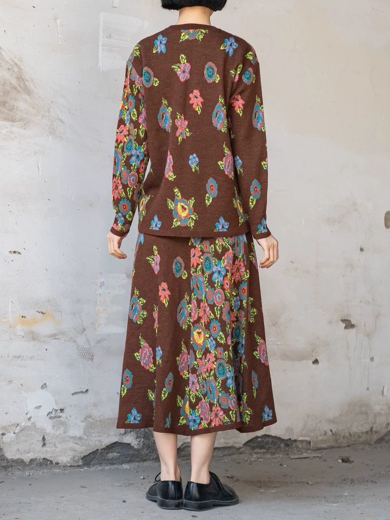 Kenzo KENZO Brown floral knit set Size M / US 6-8 / IT 42-44 - 4 Thumbnail