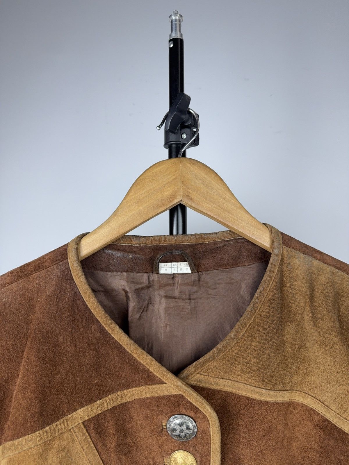 Genuine Leather Vintage Western Cowgirl Patchwork Suede Leather Jacket Boho Size L / US 10 / IT 46 - 6 Thumbnail