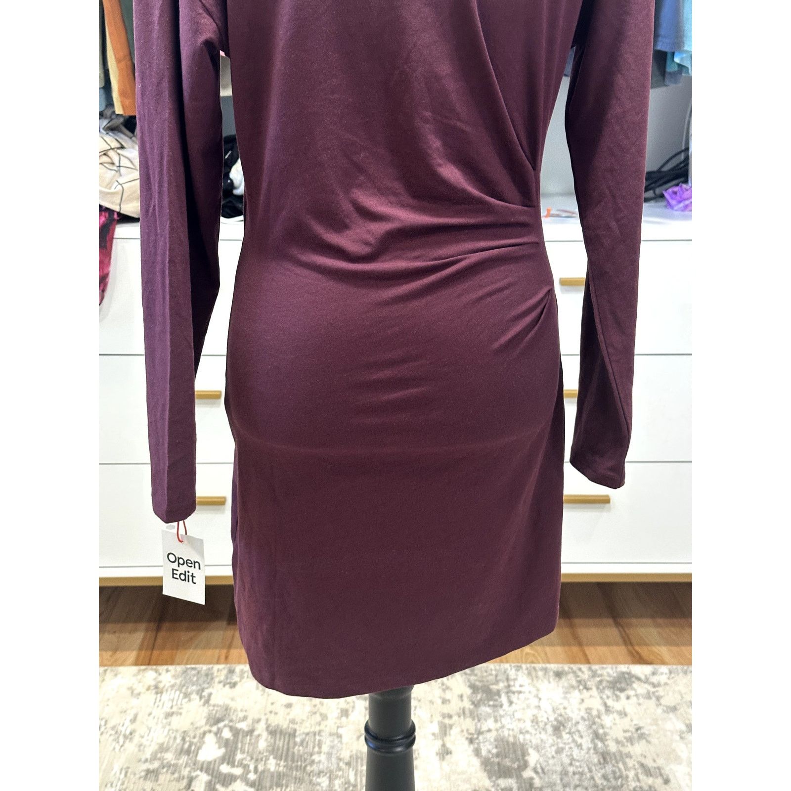 Other Open Edit Women's Plumb Purple Ruched Side Mini Dress S NWT Size S / US 4 / IT 40 - 7 Thumbnail