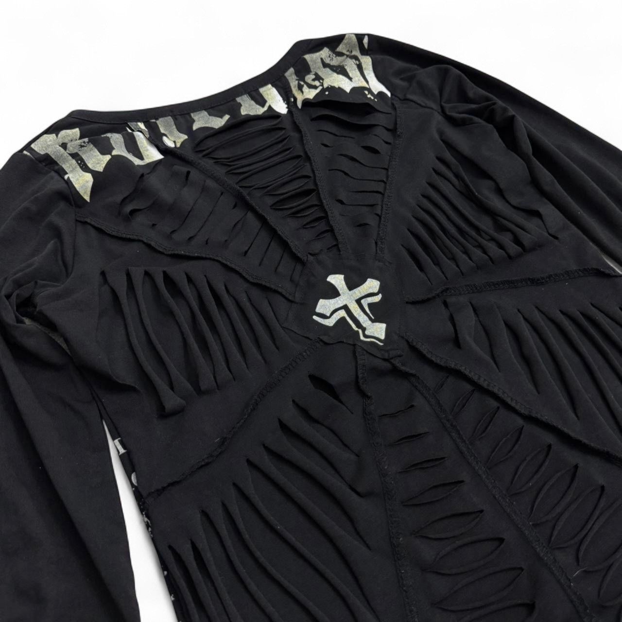 Japanese Brand Punk Distressed Spiderweb Graphic Longsleeve Top Size S / US 4 / IT 40 - 6 Thumbnail