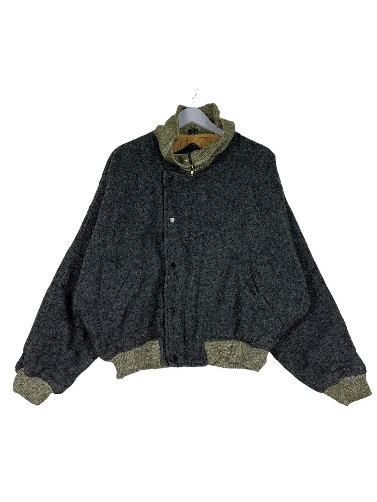 Japanese Brand 🔥 R & L INSPIRE BY ISSEY MIYAKE WOOL BOMBER JACKET Size US L / EU 52-54 / 3 - 2 Thumbnail