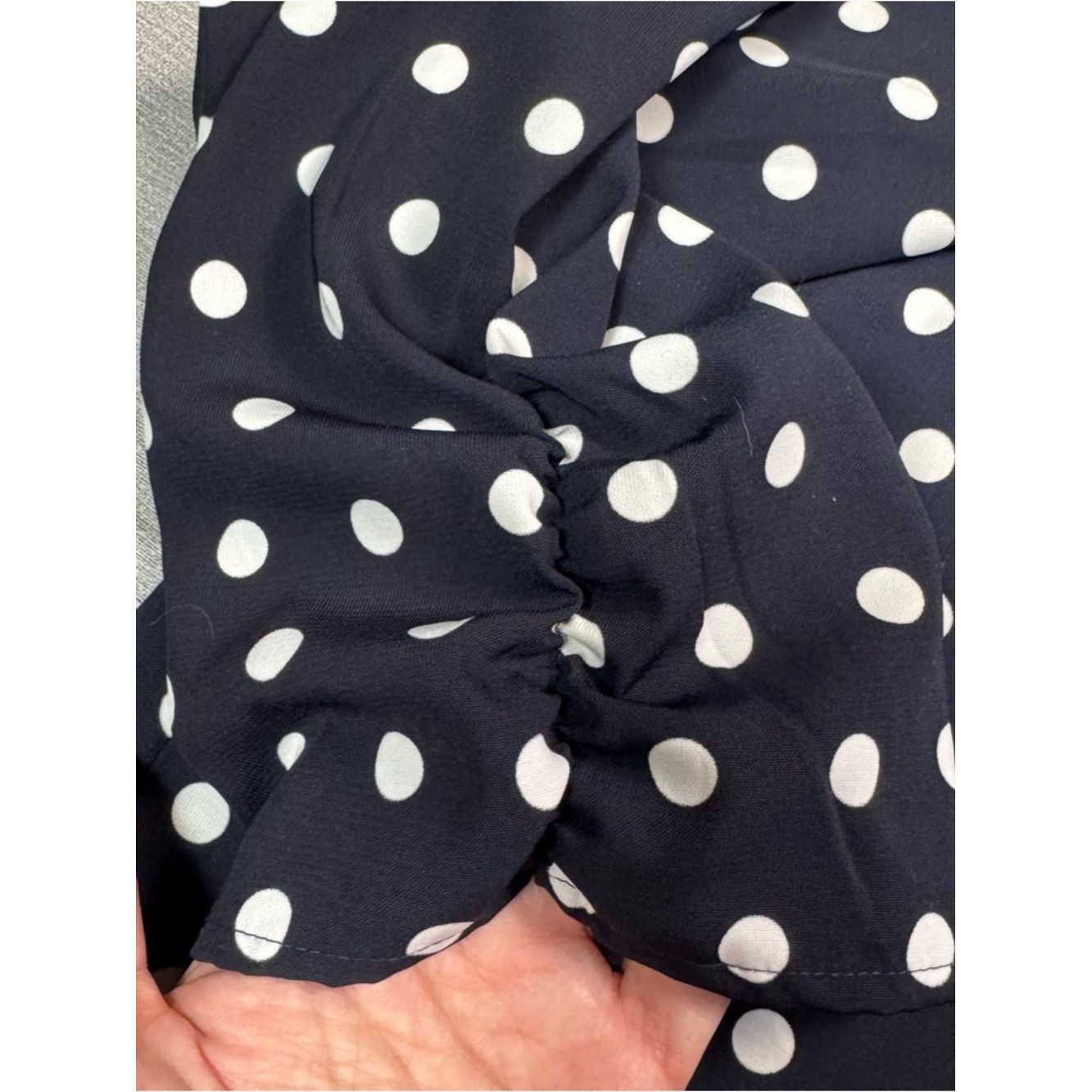 Other Susan Graver Black White Polka Dot Button Front 3/4 Ruched Size XL / US 12-14 / IT 48-50 - 5 Thumbnail