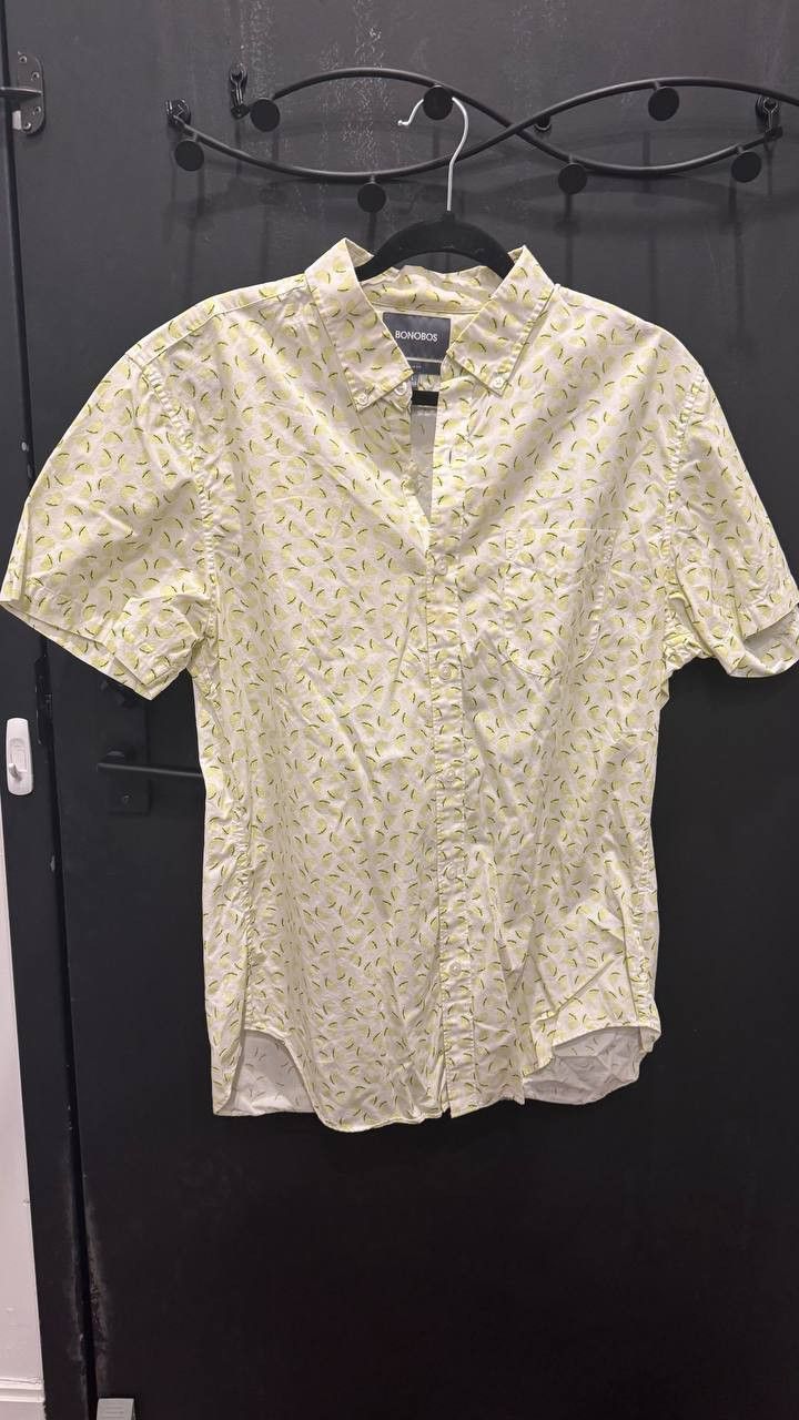 Bonobos Bonobos Slim Fit Lime Print Short Sleeve Shirt L Size US L / EU 52-54 / 3 - 8 Thumbnail