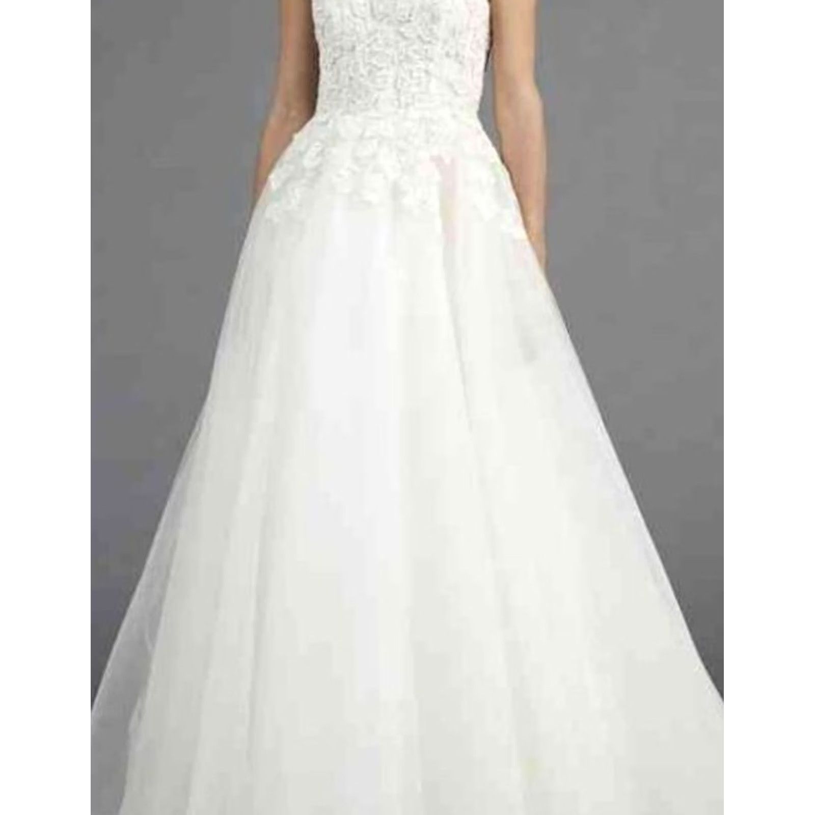 Vintage Nouvelle Amsale Hand Beaded Tulle Embellished Ivory Wedding Dress Size 8 700 Size ONE SIZE - 3 Thumbnail