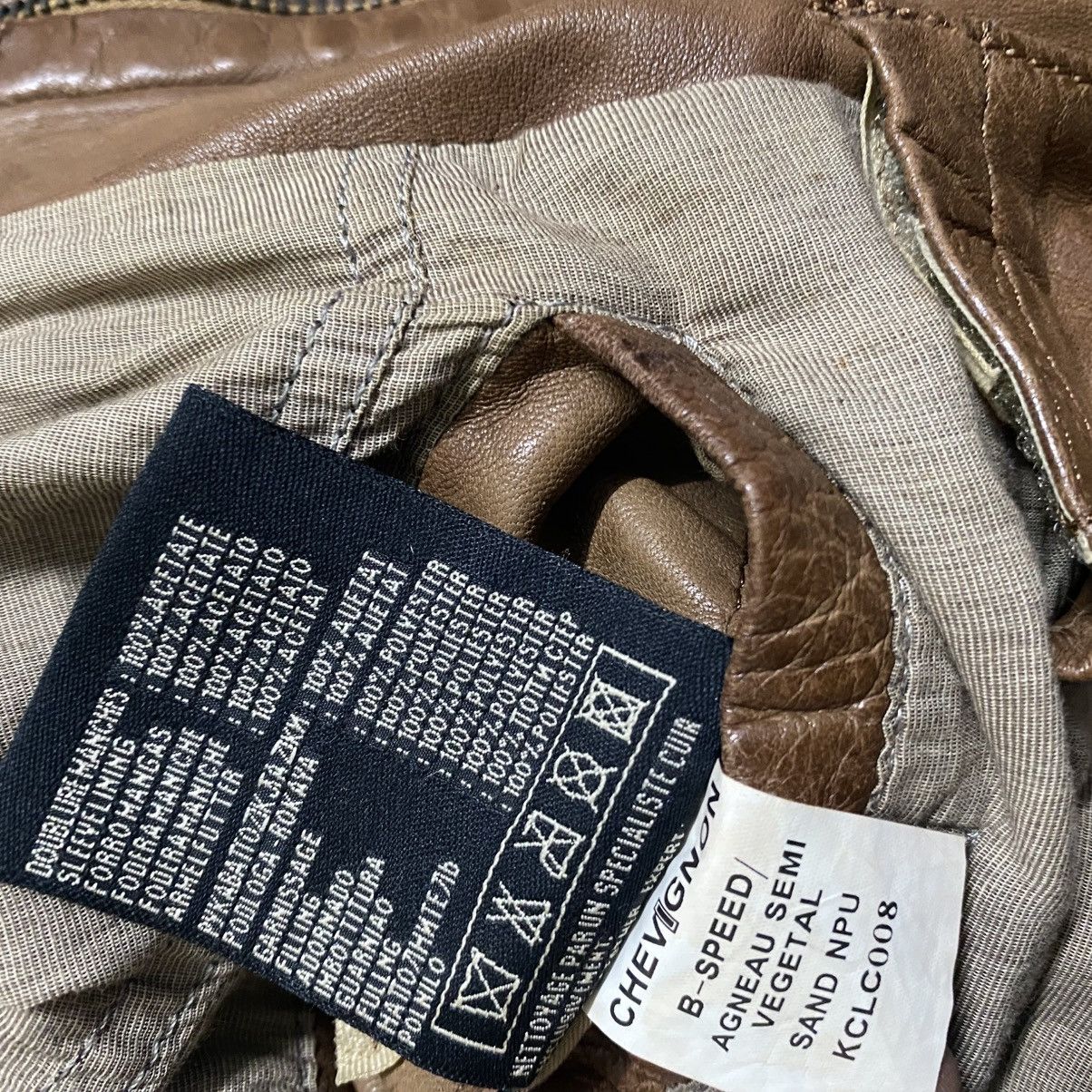 Chevignon Vintage Chevignon Leather Jacket Cafe Racer Brown Patina Size US L / EU 52-54 / 3 - 20 Thumbnail