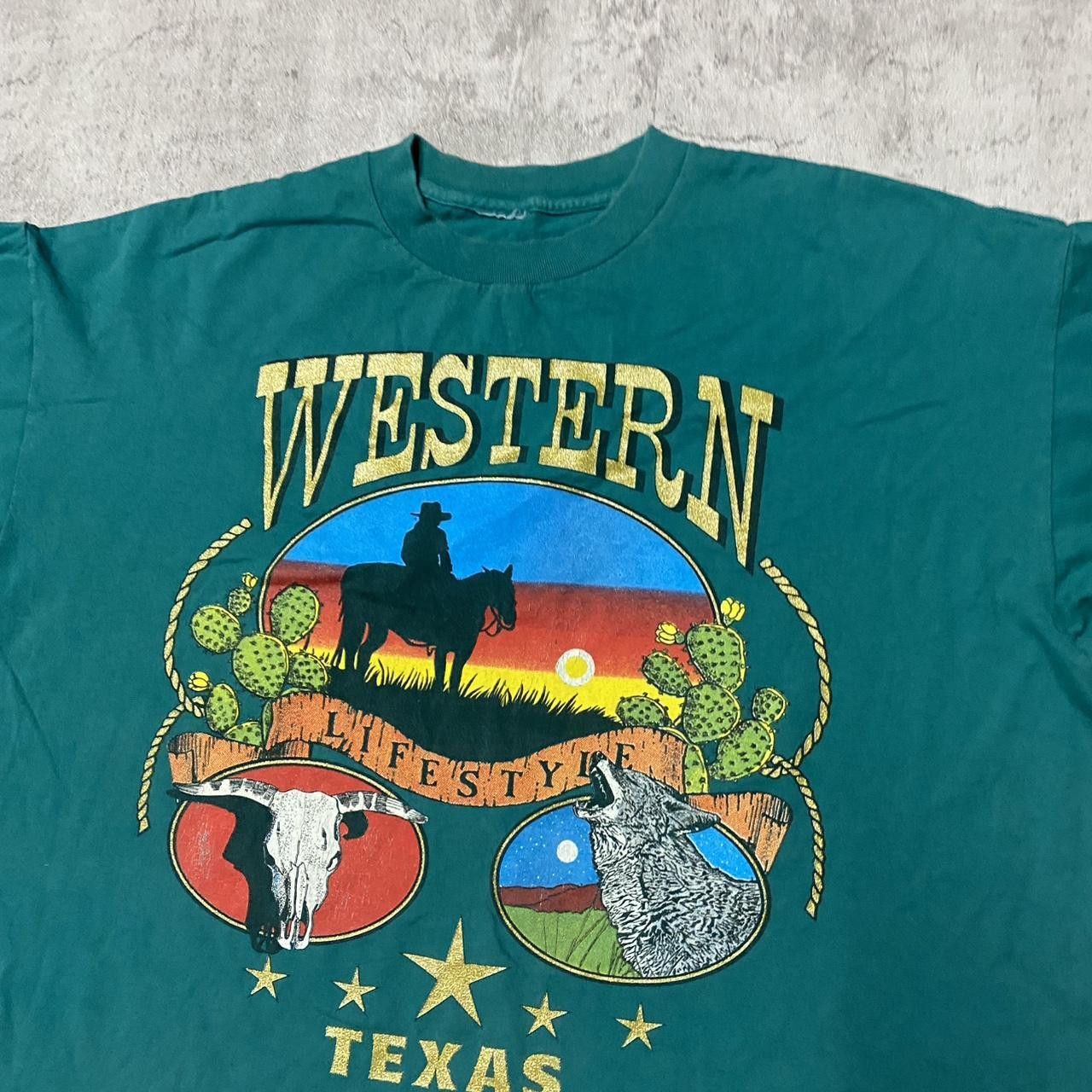 Other 1990s Western Lifestyle green cotton t-shirt #westernvibes Size US L / EU 52-54 / 3 - 2 Thumbnail