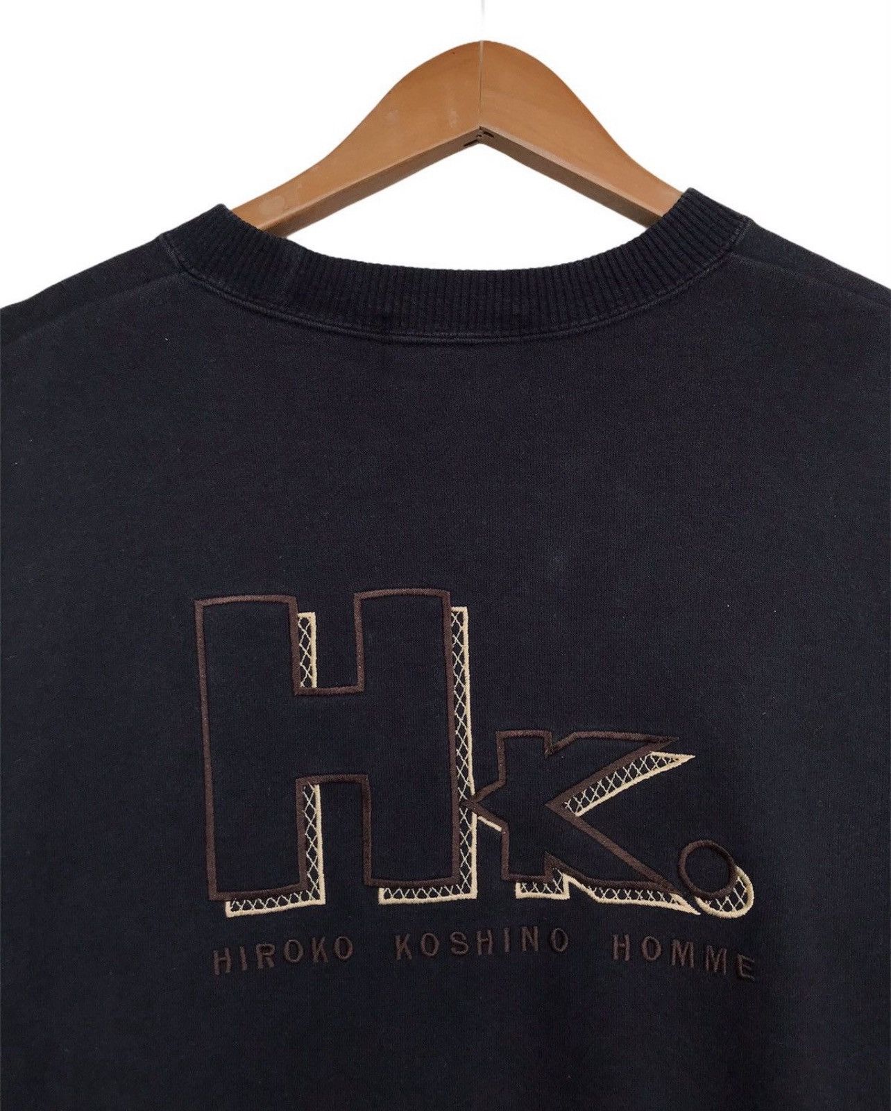 Hiroko Koshino Homme Hiroko Koshino Japanese Brand Spellout Black Sweatshirt Size US M / EU 48-50 / 2 - 4 Thumbnail