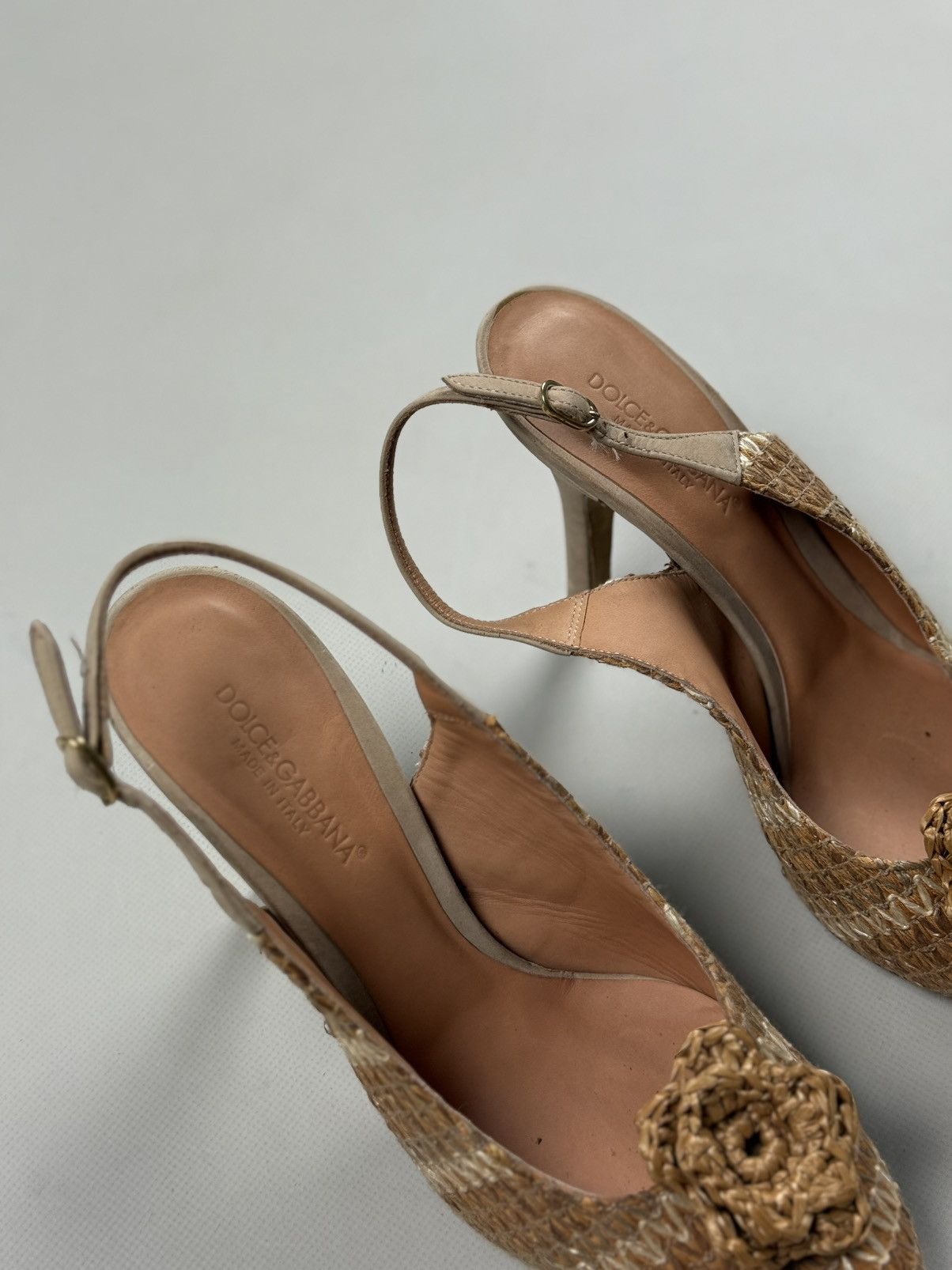 Dolce & Gabbana Dolce & Gabbana Raffia Sling Back Heels Pumps Size 37.5 Size US 7.5 / IT 37.5 - 4 Thumbnail