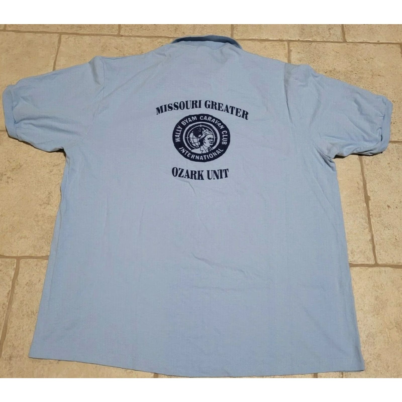 Vintage VTG Stedman Polo Shirt XL Men Blue Camping Logo WBCCI Missouri Greater Ozark Unit Airstream Size US XL / EU 56 / 4 - 3 Thumbnail