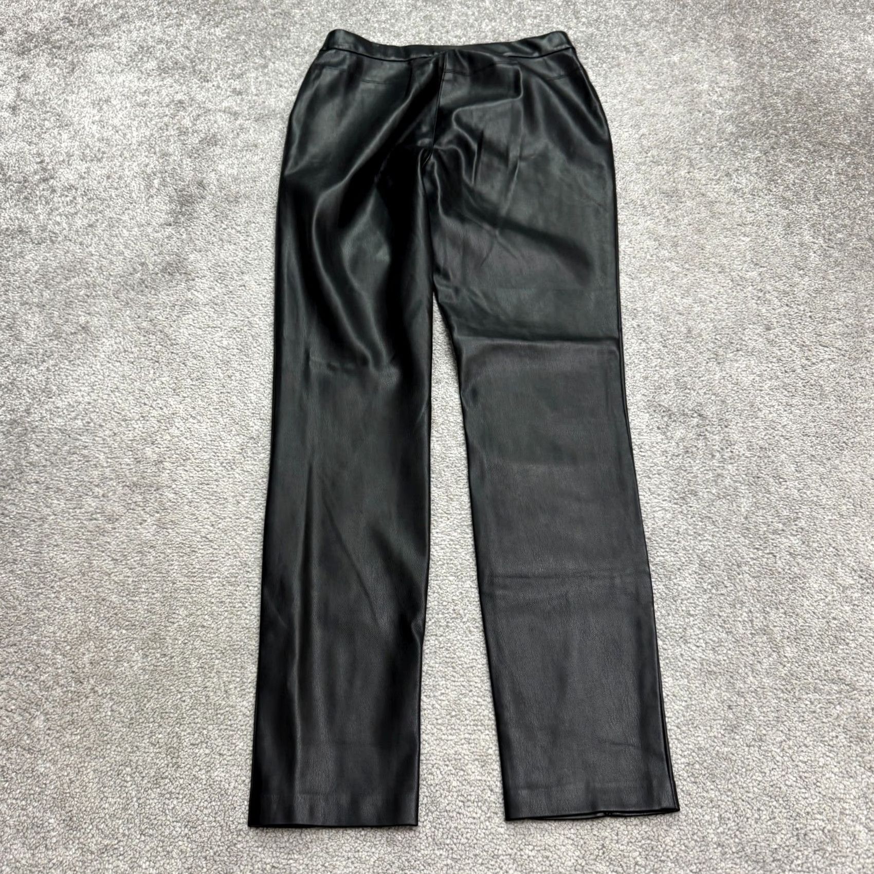 Andrew Marc Marc New York Andrew Marc Faux Leather Straight Leg Trouser Pants Women XS Black Size 26" / US 2 / IT 38 - 2 Thumbnail