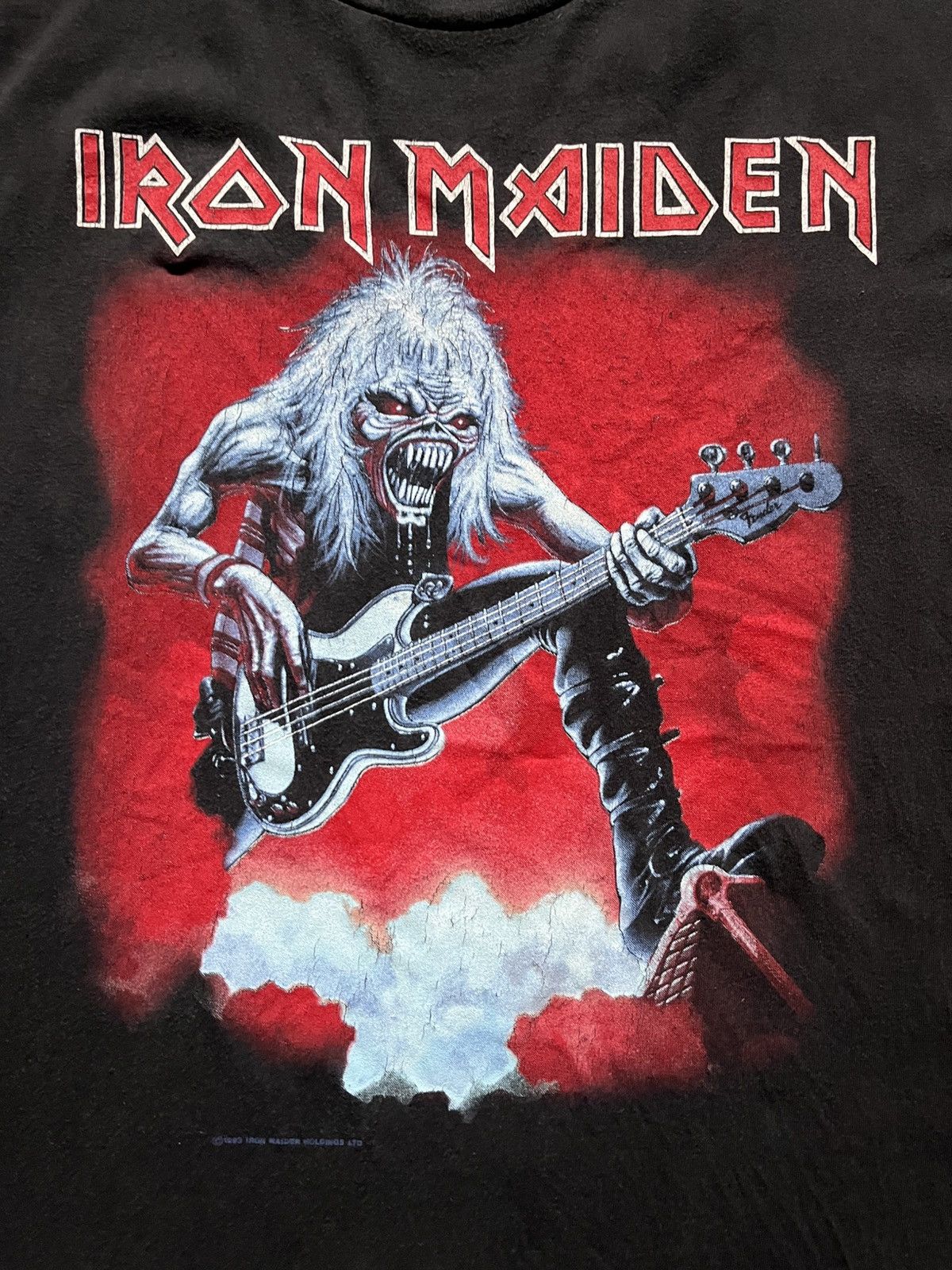 Iron Maiden 1993 Vintage Iron Maiden Real Live Tour Faded Black Tank Tee Size US XL / EU 56 / 4 - 2 Thumbnail