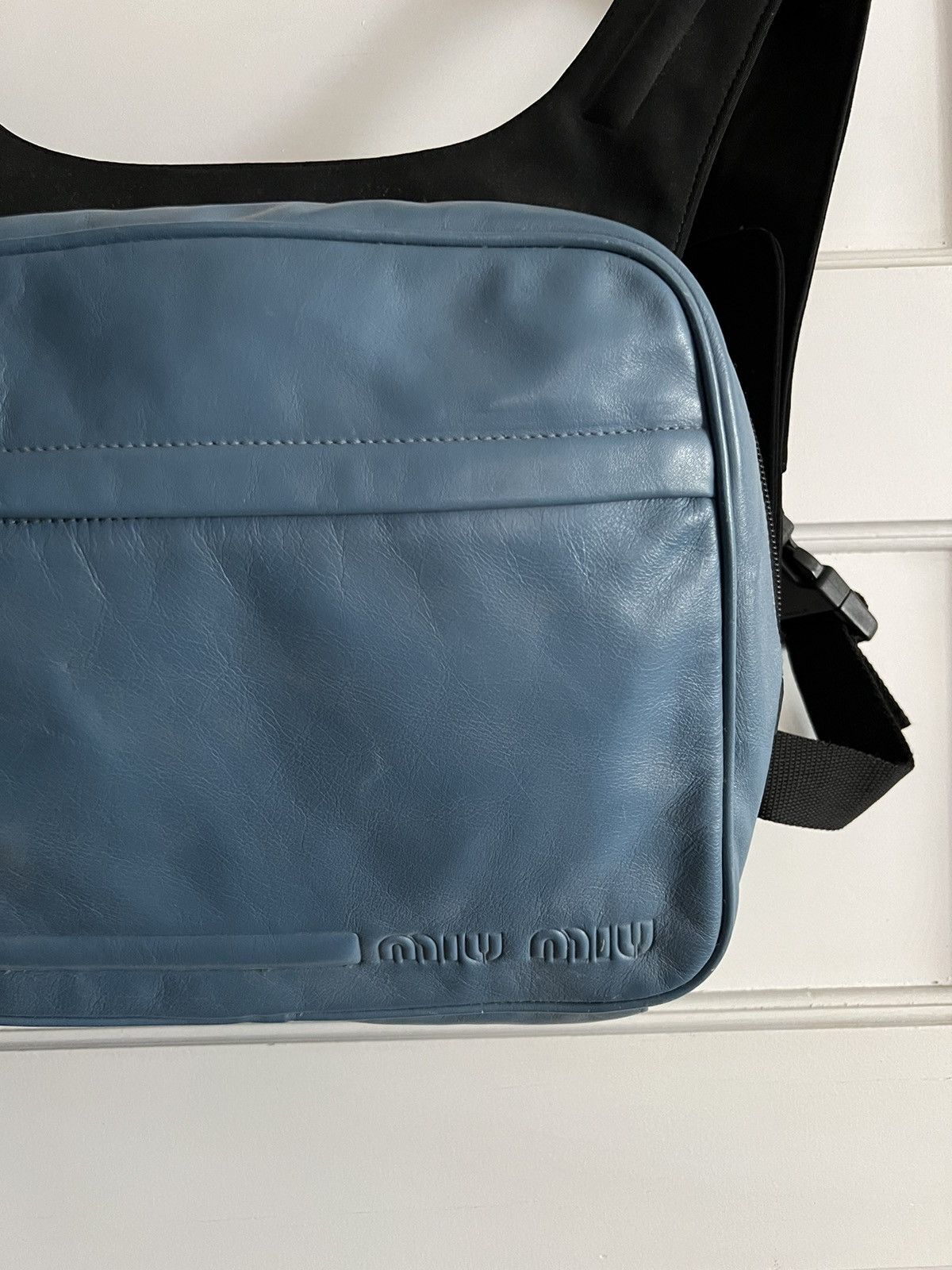 Miu Miu × Prada Miu Miu 1999 crossbody harness bag blue leather Size ONE SIZE - 2 Thumbnail