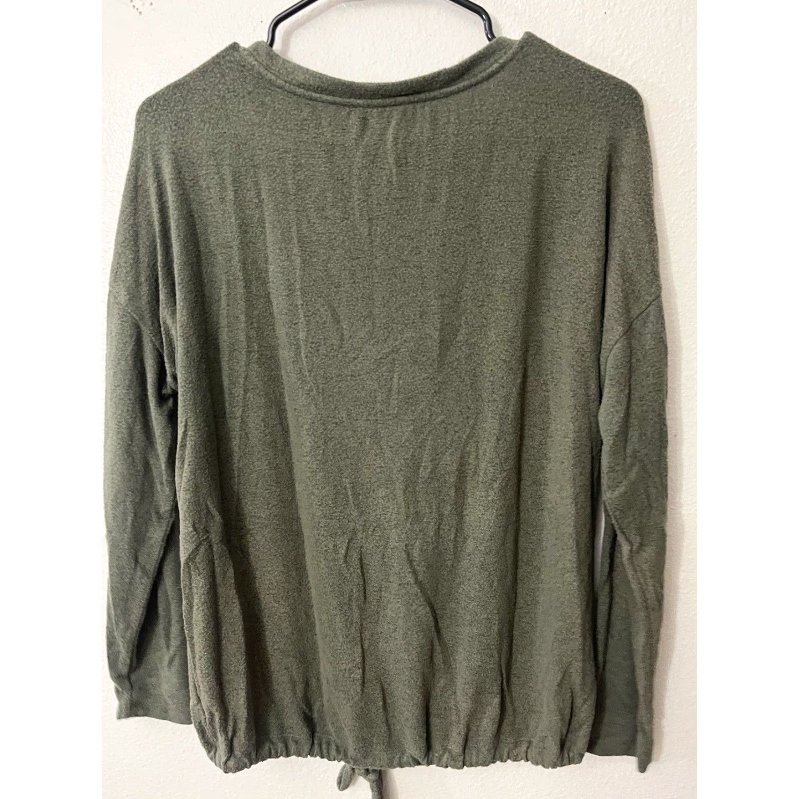 Loft LOFT Outlet Womens Green Long Sleeve Tie Front Sweater Size Small Stretch Size S / US 4 / IT 40 - 2 Thumbnail