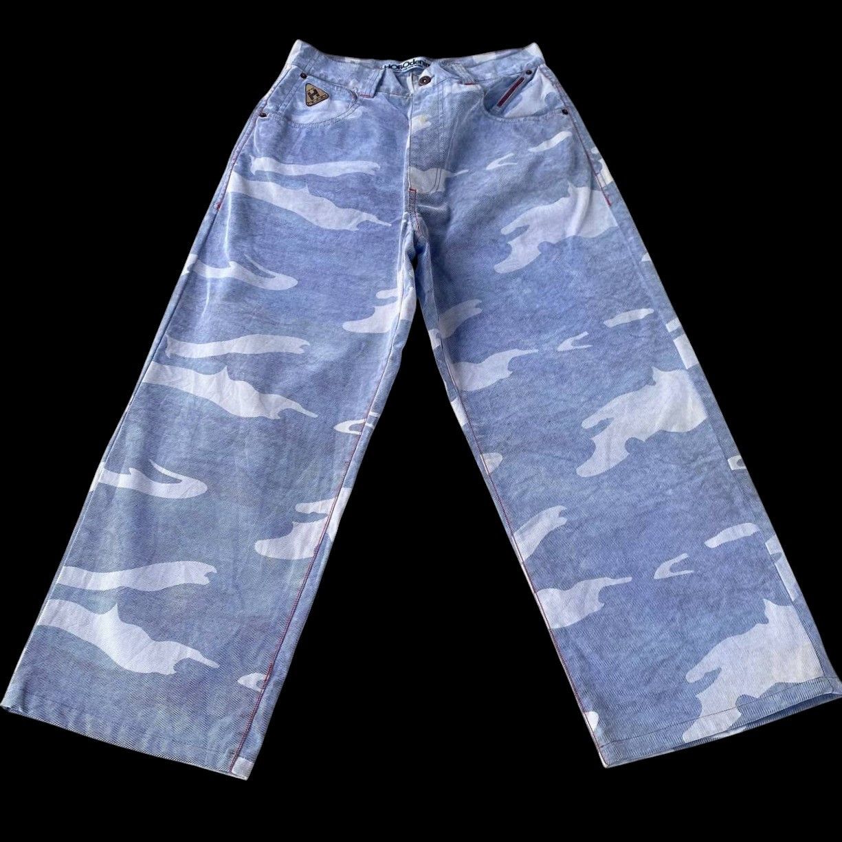 Hobo HOBO DENIM Vintage 90s Wide Leg Blue Camo Skate Pants Baggy Size US 30 / EU 46 - 2 Thumbnail