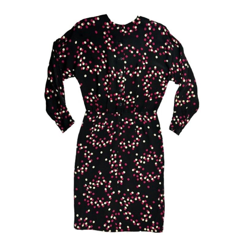 Liz Claiborne Vintage Liz Claiborne Dress Petite 4 Black Polka Dots Size S / US 4 / IT 40 - 5 Thumbnail