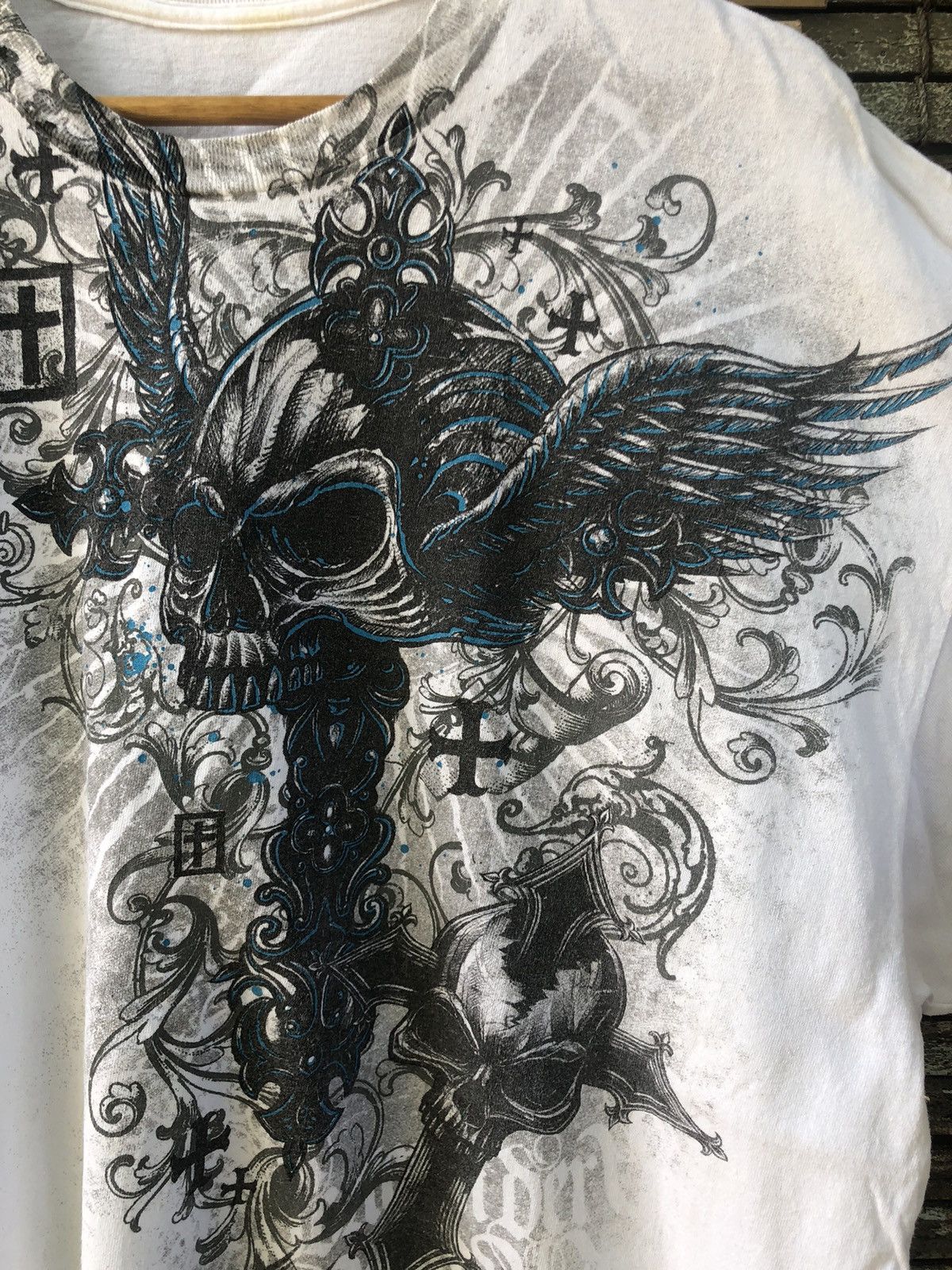 Affliction 🔥Vintage Y2K🔥Skull Cross Wings Affliction Tshirts Size US XL / EU 56 / 4 - 9 Thumbnail