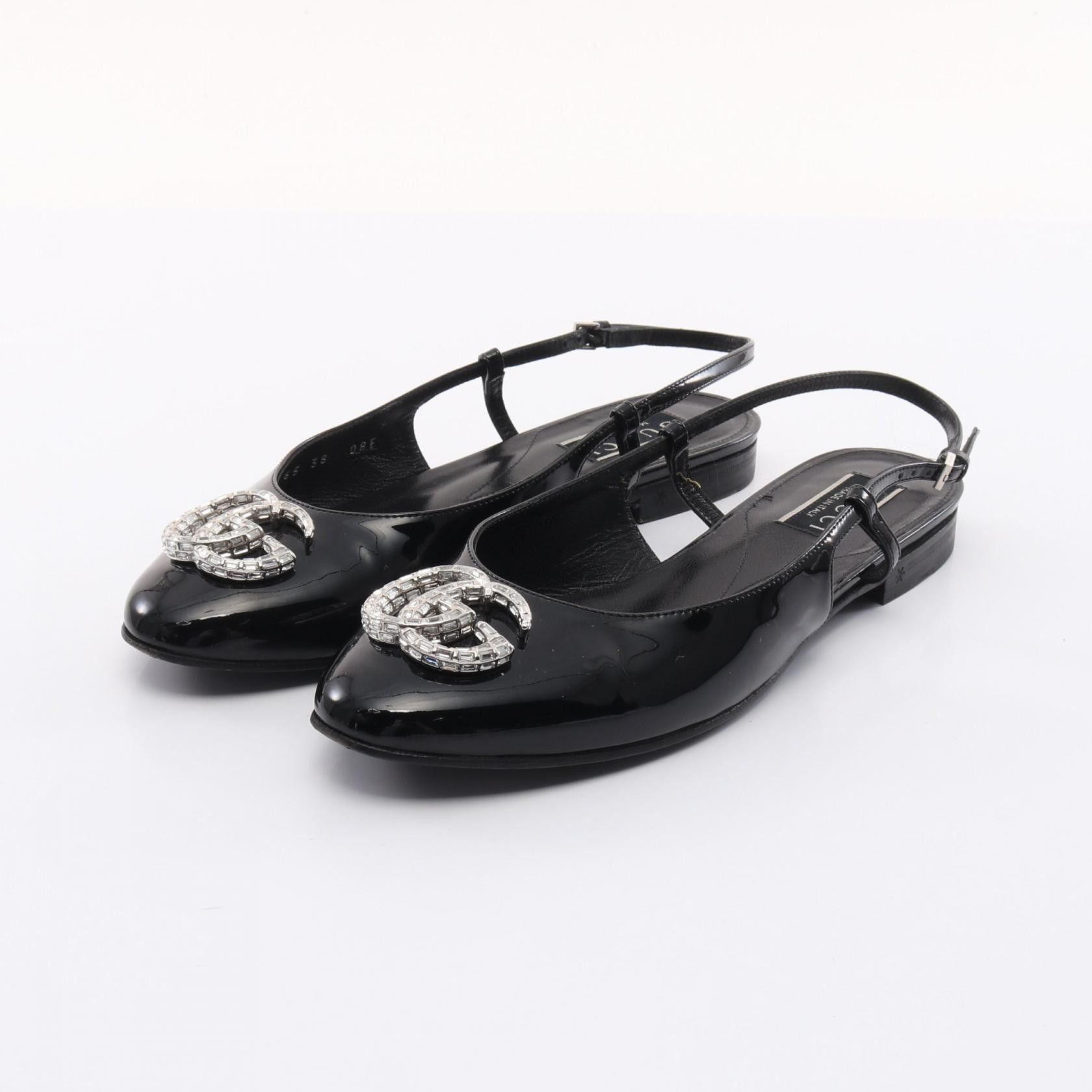 Gucci Gucci Gucci Double G Patent Leather Ballet Shoes Enamel Shoes 762765 Size ONE SIZE - 1 Thumbnail